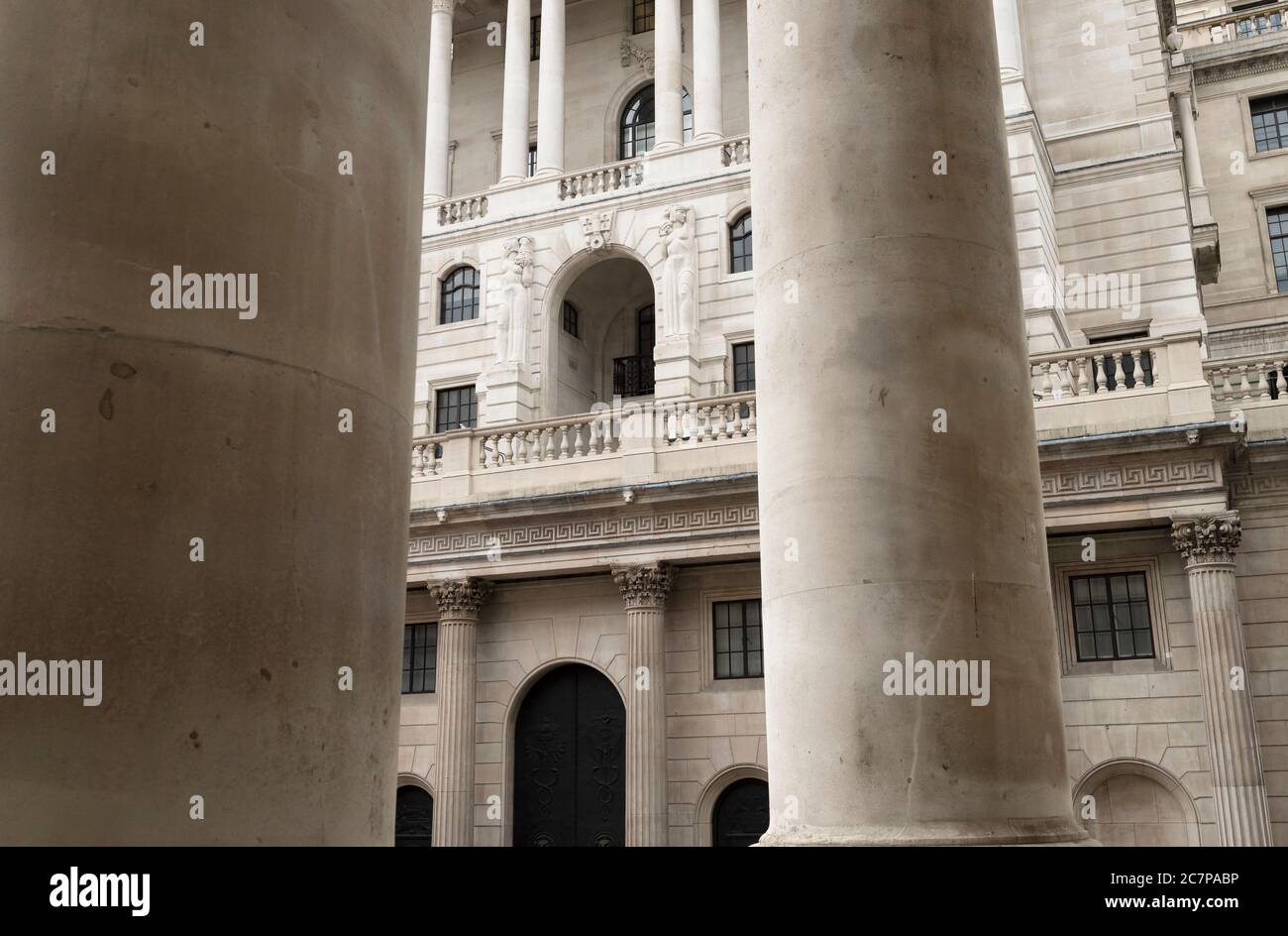 Bank of England è la banca centrale del Regno Unito. Talvolta conosciuta come la ‘Vecchia Signora’ di Threadneedle Street. Threadneedle Street, Londra, Regno Unito 18 Mar 2017 Foto Stock
