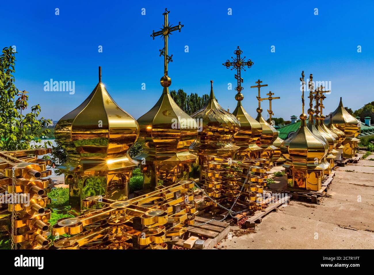 Monastero delle Grotte Pechersk Lavra punto di riferimento di Kiev Ucraina Europa Foto Stock