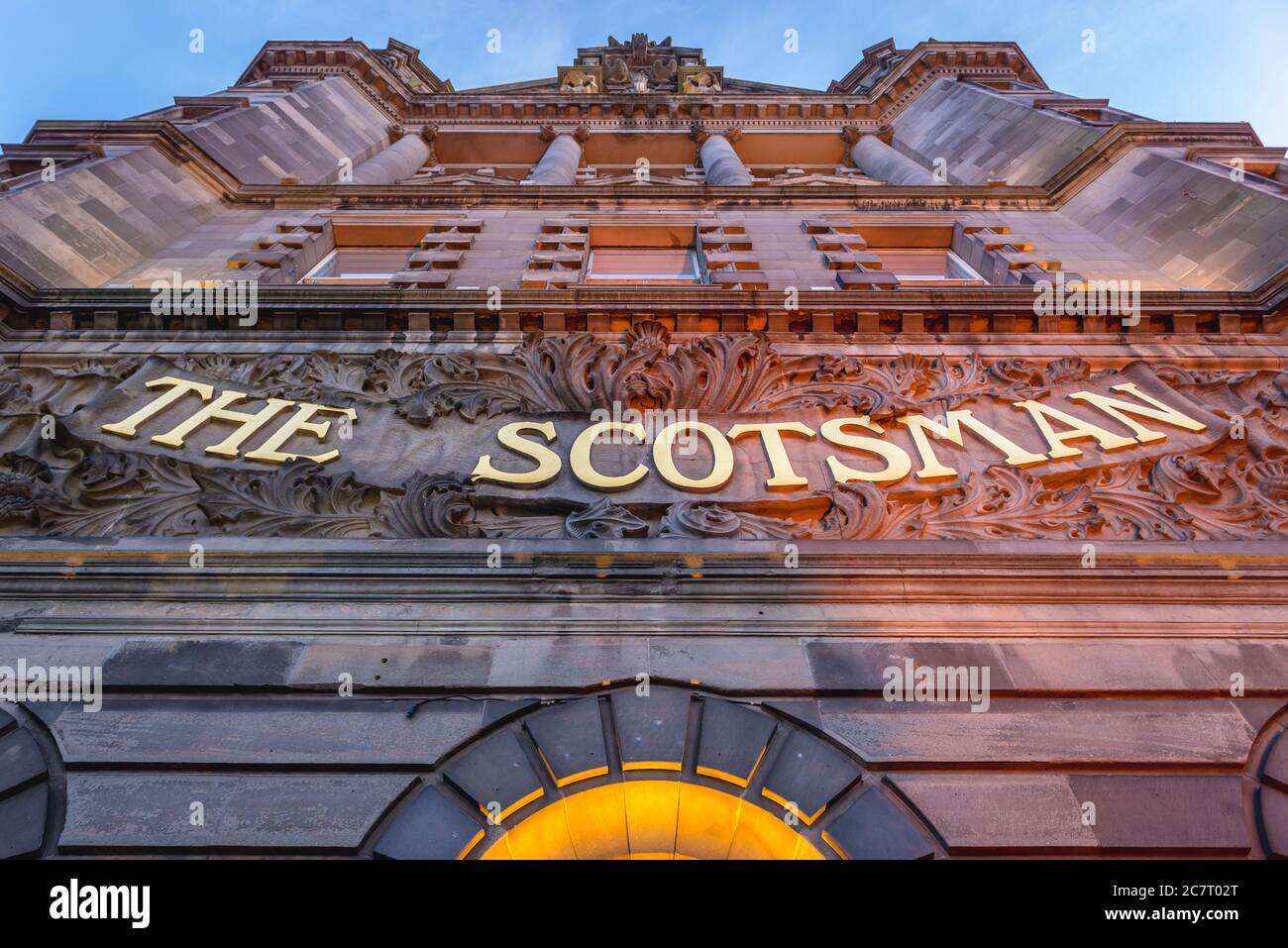 The Scotsman Hotel on North Bridge Street a Edimburgo, la capitale della Scozia, parte del Regno Unito Foto Stock