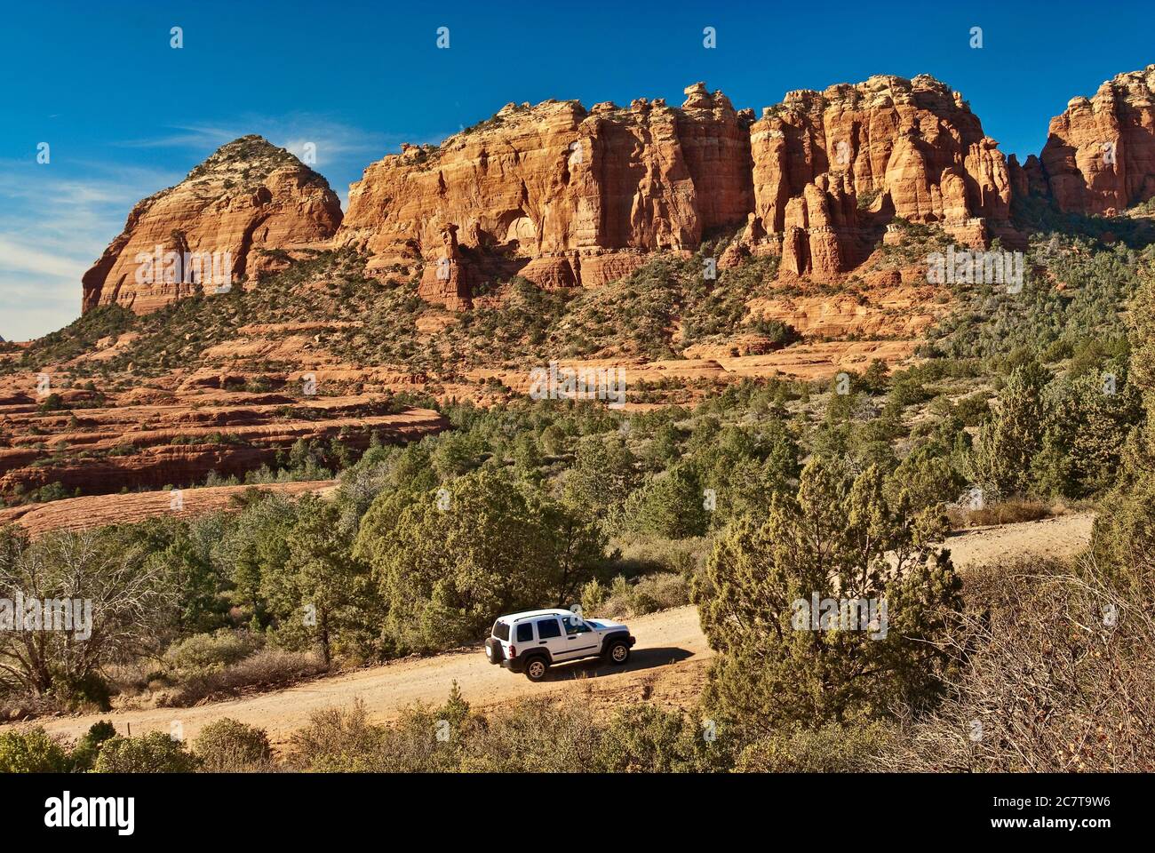 Schnebly Hill Road nella regione di Red Rock vicino a Sedona, Arizona, Stati Uniti Foto Stock