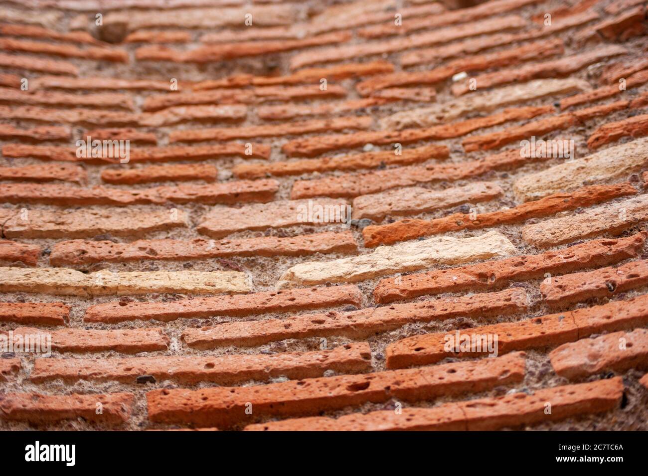 Parete bricked piccola curva Foto Stock