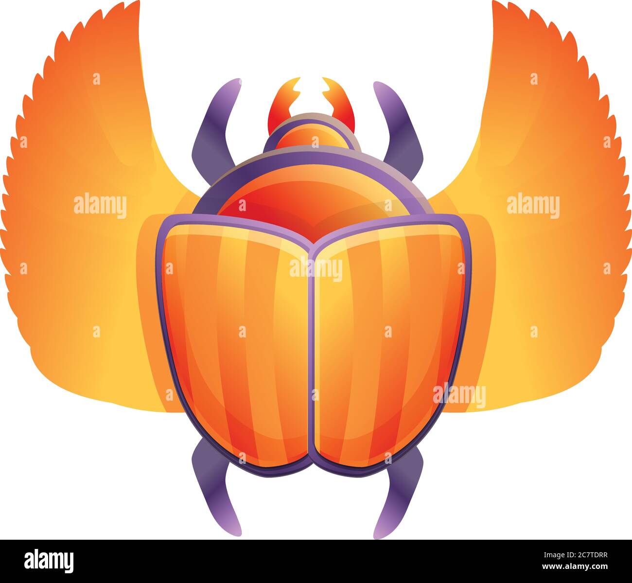 Icona scarabeo egiziano. Cartoon di scarabeo egiziano vettore icona per il web design isolato su sfondo bianco Illustrazione Vettoriale