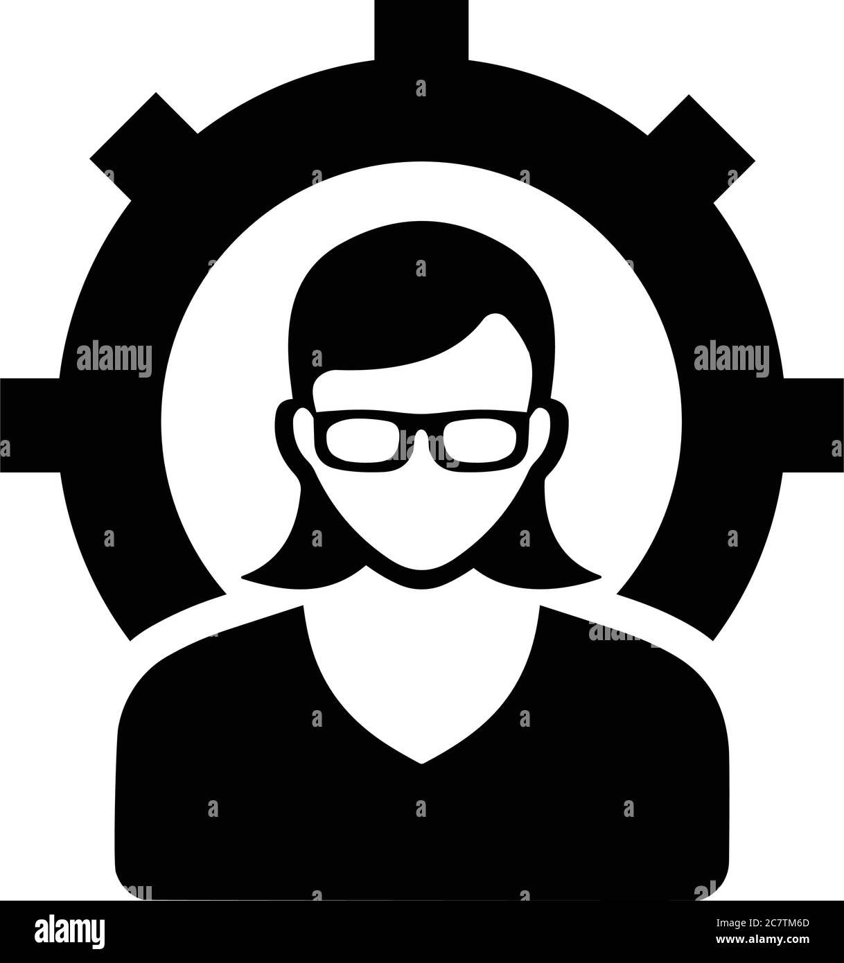 Gestione di Office, icona delle impostazioni. Bel disegno e vettore completamente modificabile per i progetti commerciali, stampa, web o di qualsiasi tipo. Illustrazione Vettoriale