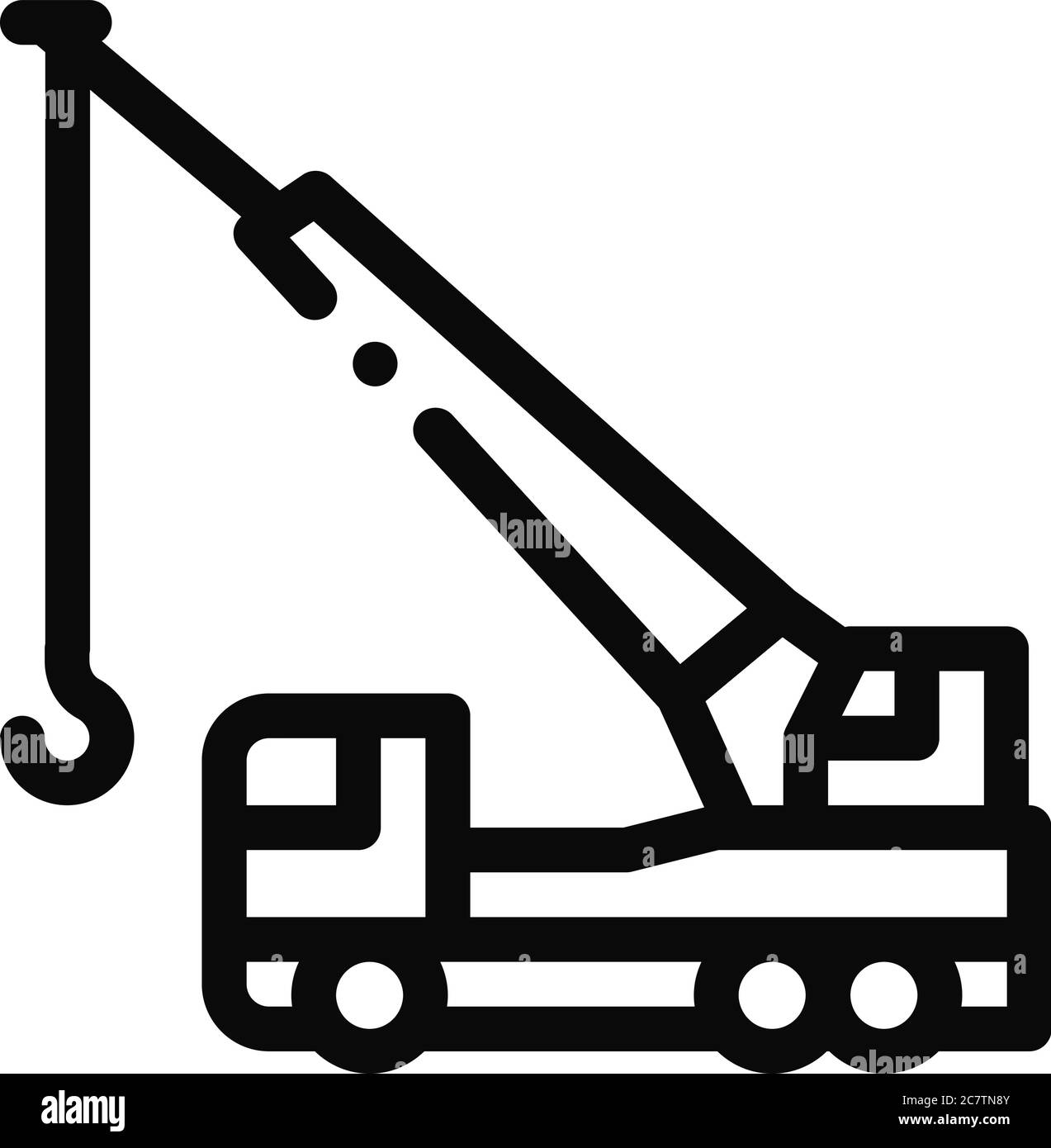 illustrazione del profilo vettoriale dell'icona dell'attrezzatura idraulica della gru Illustrazione Vettoriale
