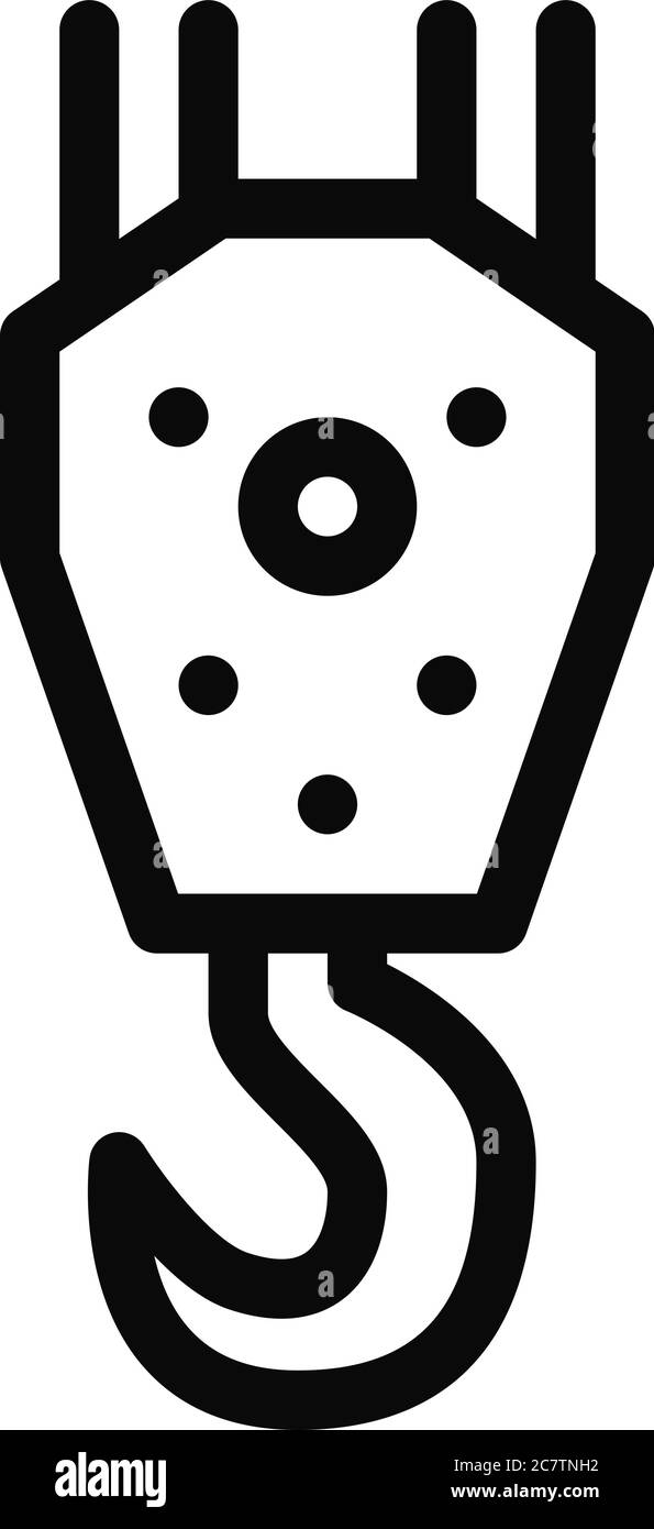 gancio gru per icona di sollevamento illustrazione del profilo vettoriale Illustrazione Vettoriale