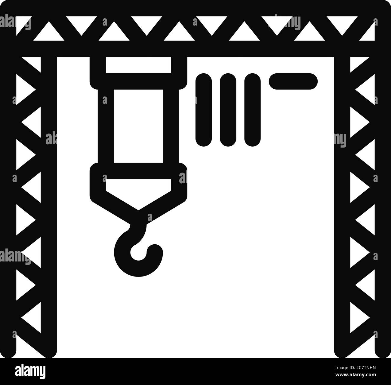 illustrazione del profilo vettoriale dell'icona della gru industriale Illustrazione Vettoriale