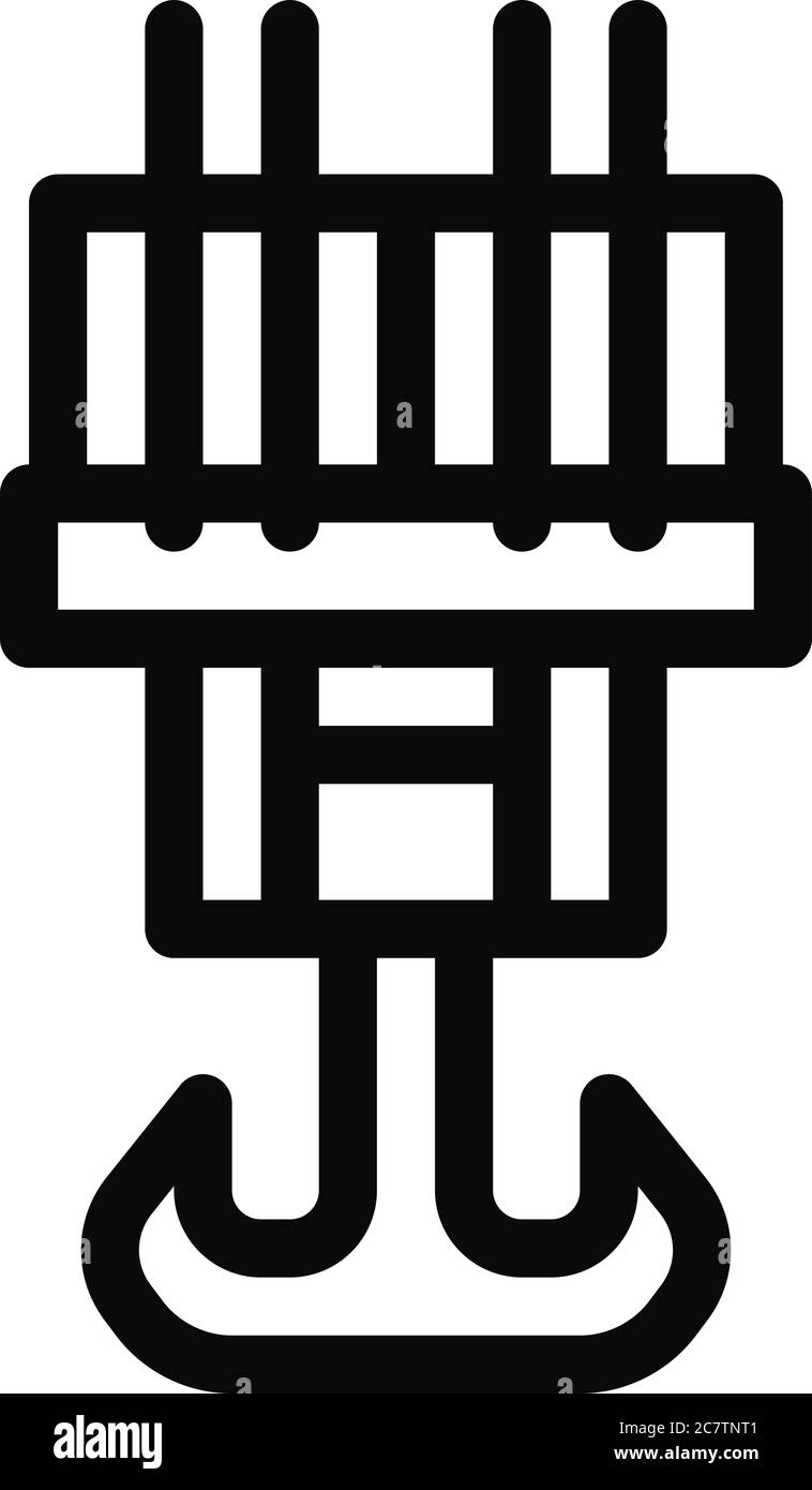 icona gancio in acciaio illustrazione vettoriale del profilo Illustrazione Vettoriale