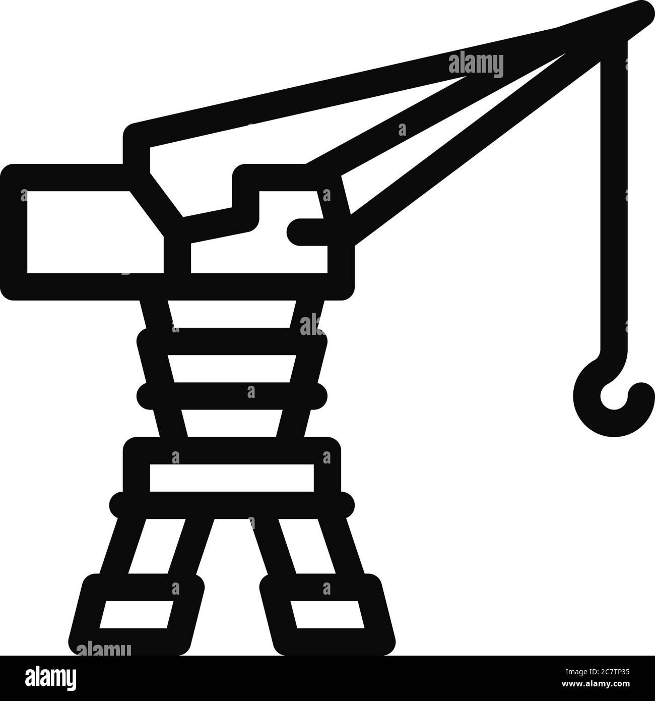 illustrazione del profilo vettoriale dell'icona della gru a portuale Illustrazione Vettoriale