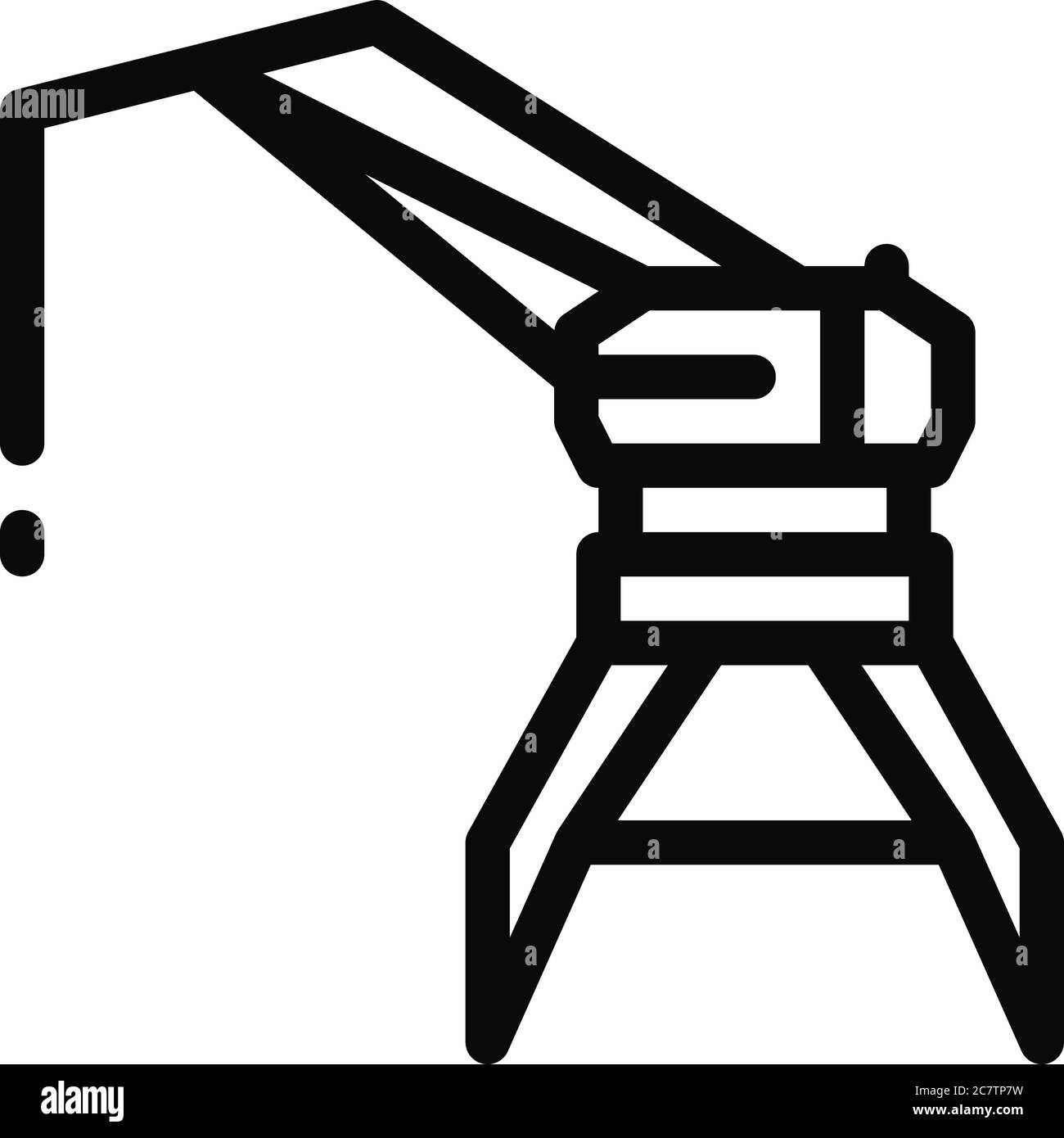 illustrazione del profilo vettoriale dell'icona della torre della gru Illustrazione Vettoriale