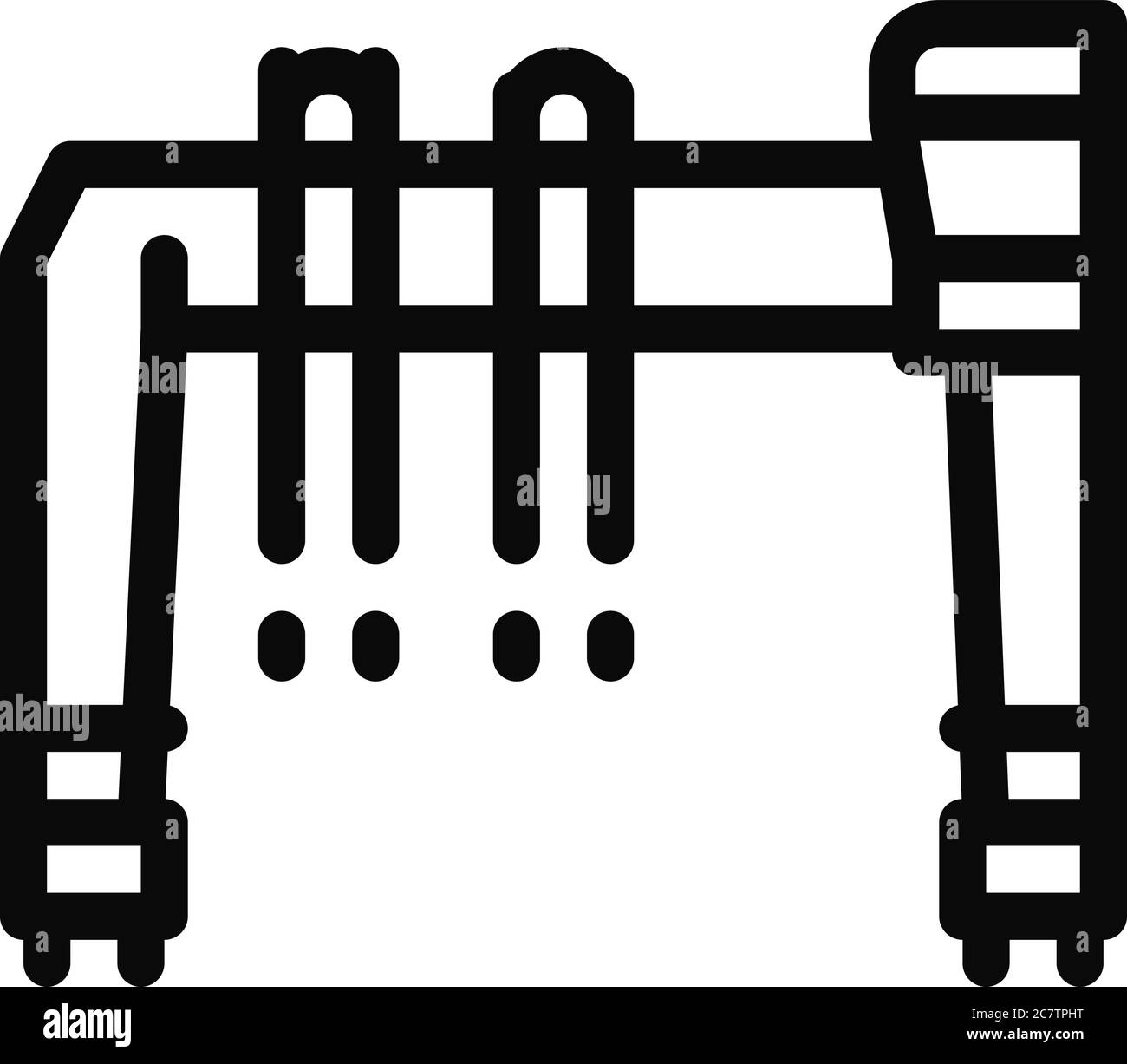 illustrazione del profilo vettoriale dell'icona della gru industriale Illustrazione Vettoriale