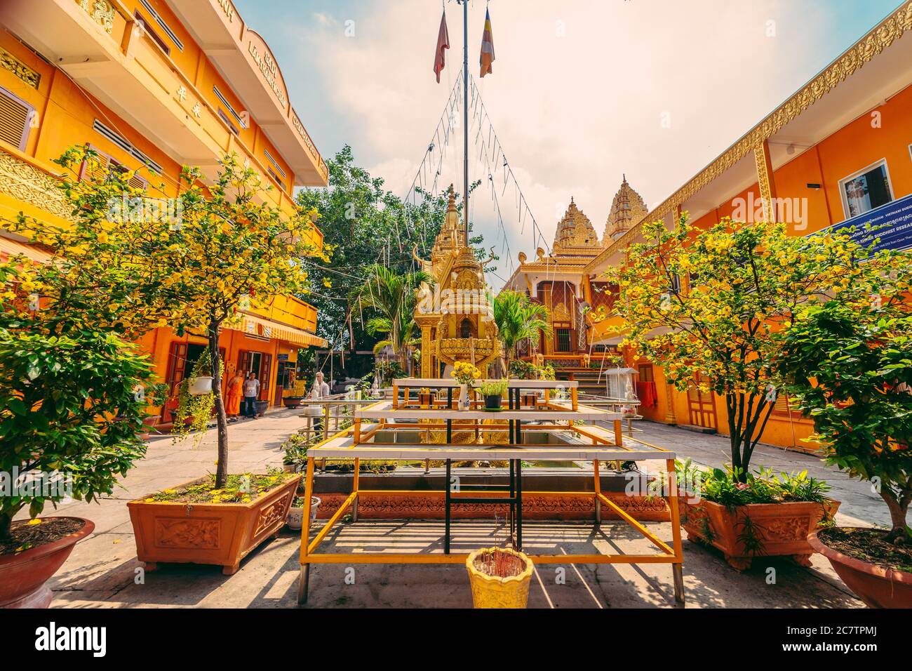 Ho Chi Minh City, Vietnam - 19 Luglio 2020: Vista di Wat Chantaransay o Candelaransi Pagoda - Khmer pagoda 2020 a ho Chi Minh City (Saigon), Vietnam Foto Stock