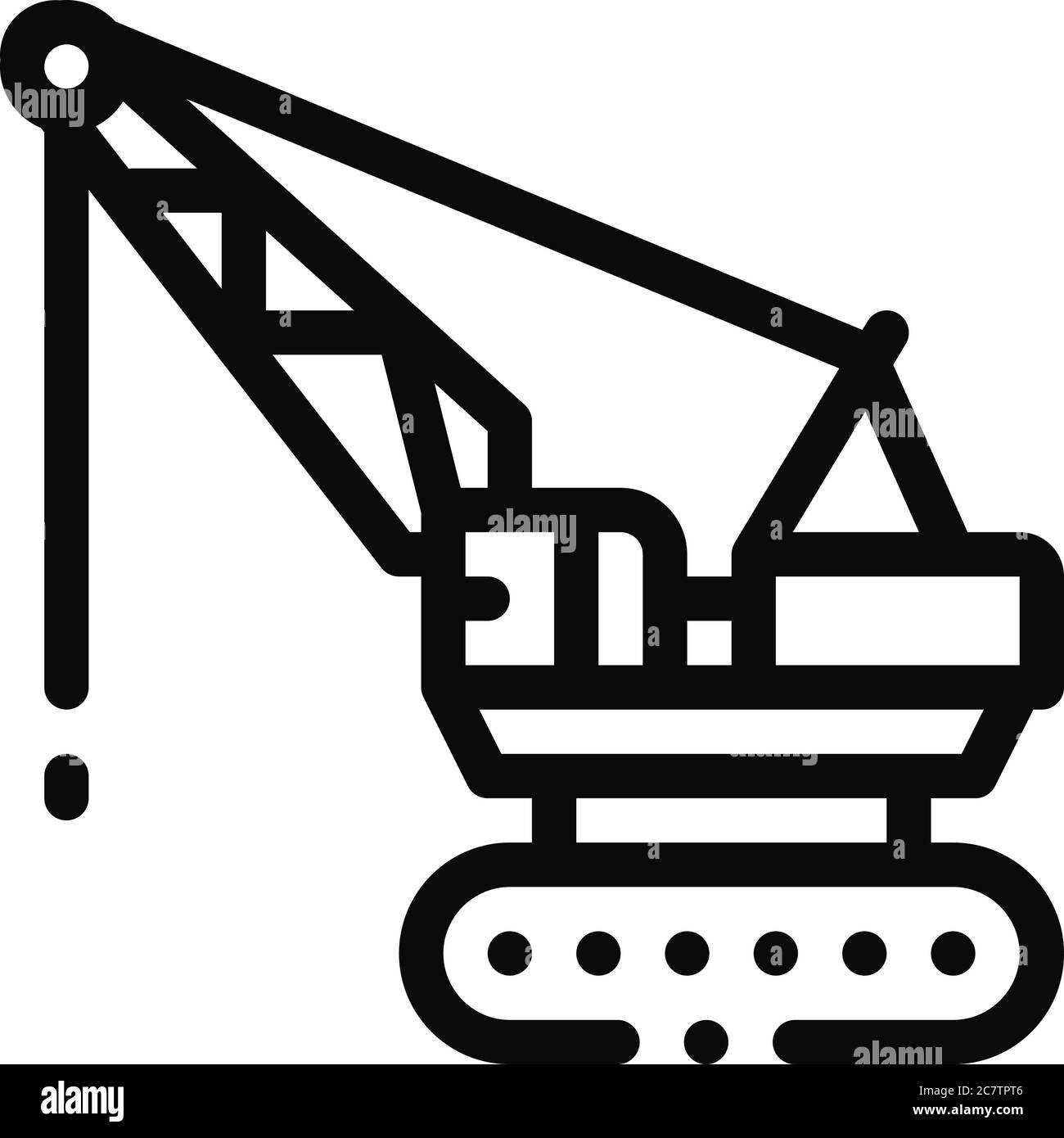 illustrazione del profilo vettoriale dell'icona di trasporto della gru Illustrazione Vettoriale