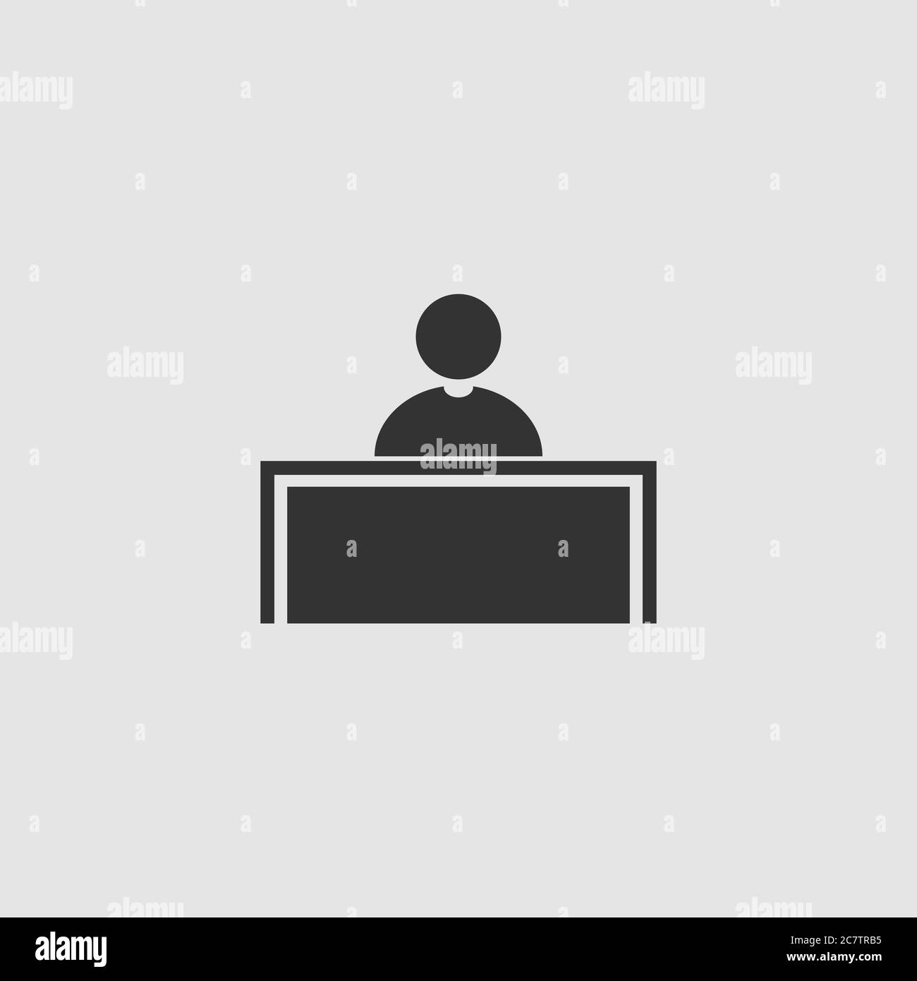 Icona Tribune piatta. Pittogramma nero su sfondo grigio. Simbolo dell'illustrazione vettoriale Illustrazione Vettoriale