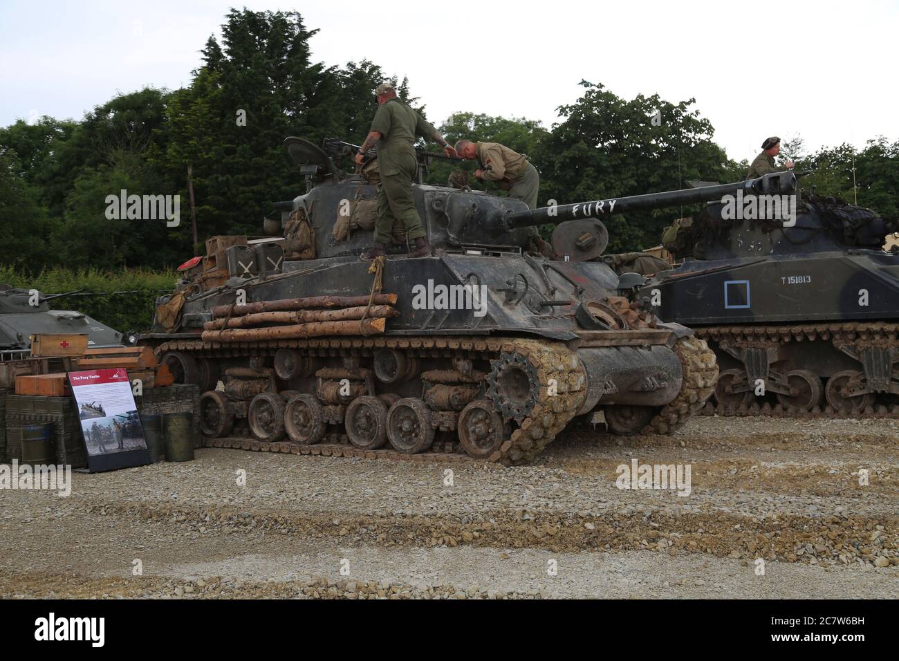 Sherman M4A2E8 Tank, apparso nel film del 2014 ‘Fury’, Tank Museum, Bovington, Dorset, Regno Unito. Foto Stock