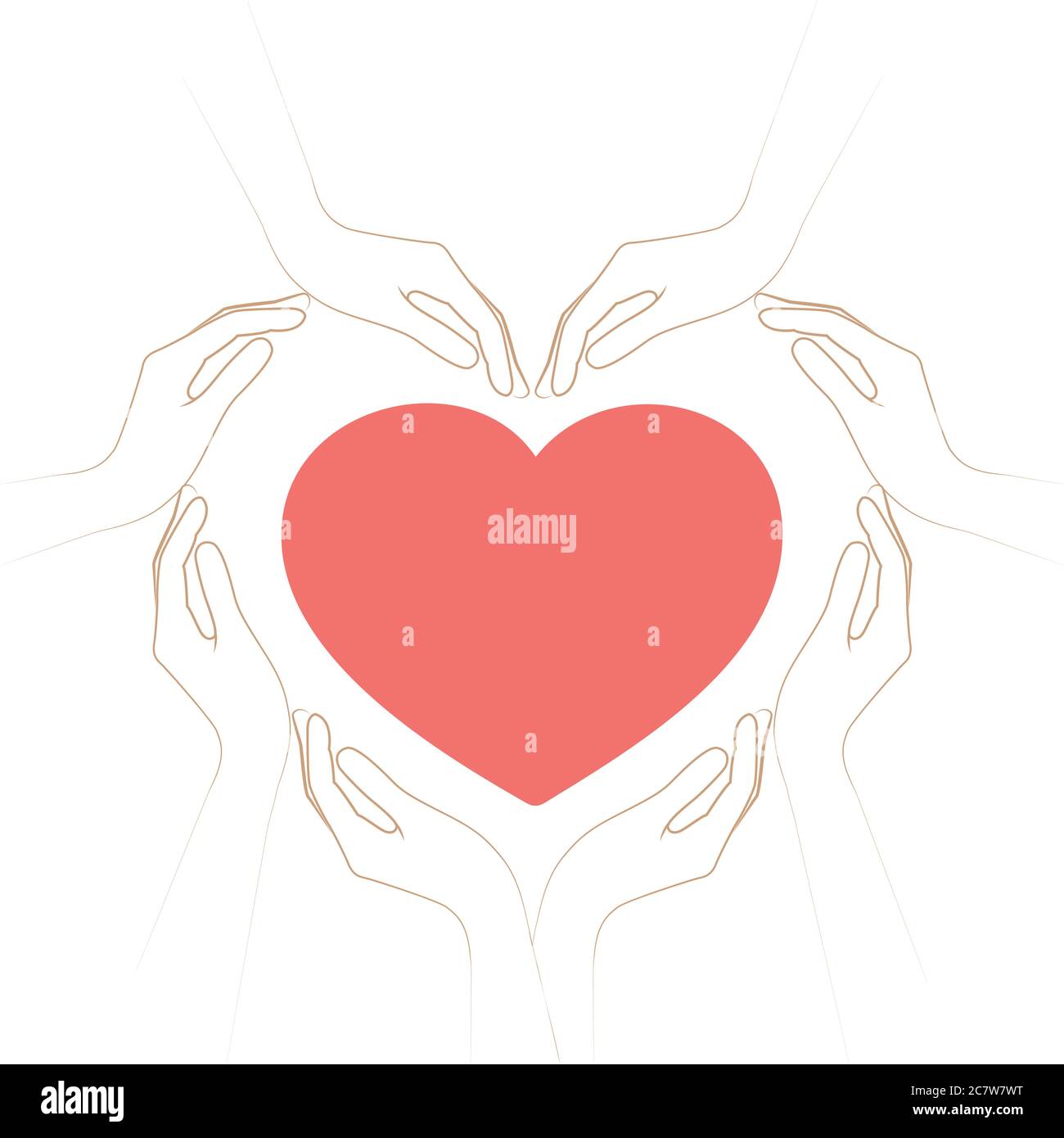 Le mani umane formano un cuore isolato su sfondo bianco vettore illustrazione EPS10 Illustrazione Vettoriale