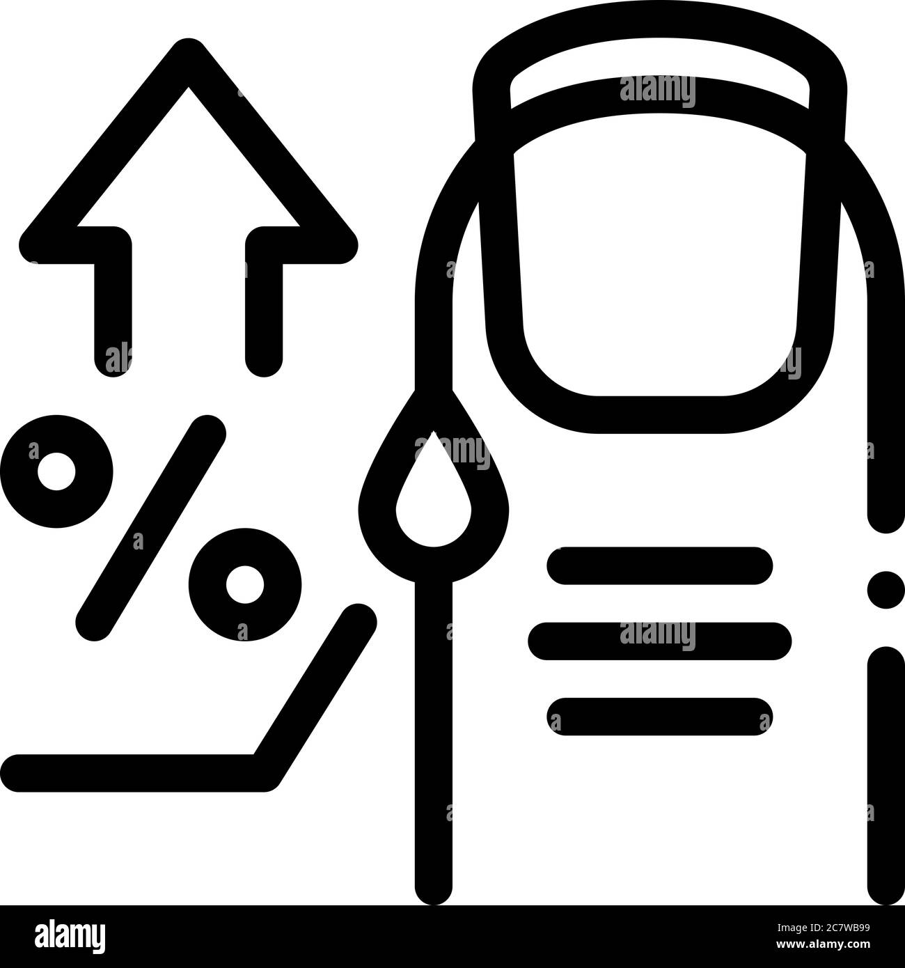 illustrazione del contorno vettoriale dell'icona dell'acqua del chiodo Illustrazione Vettoriale