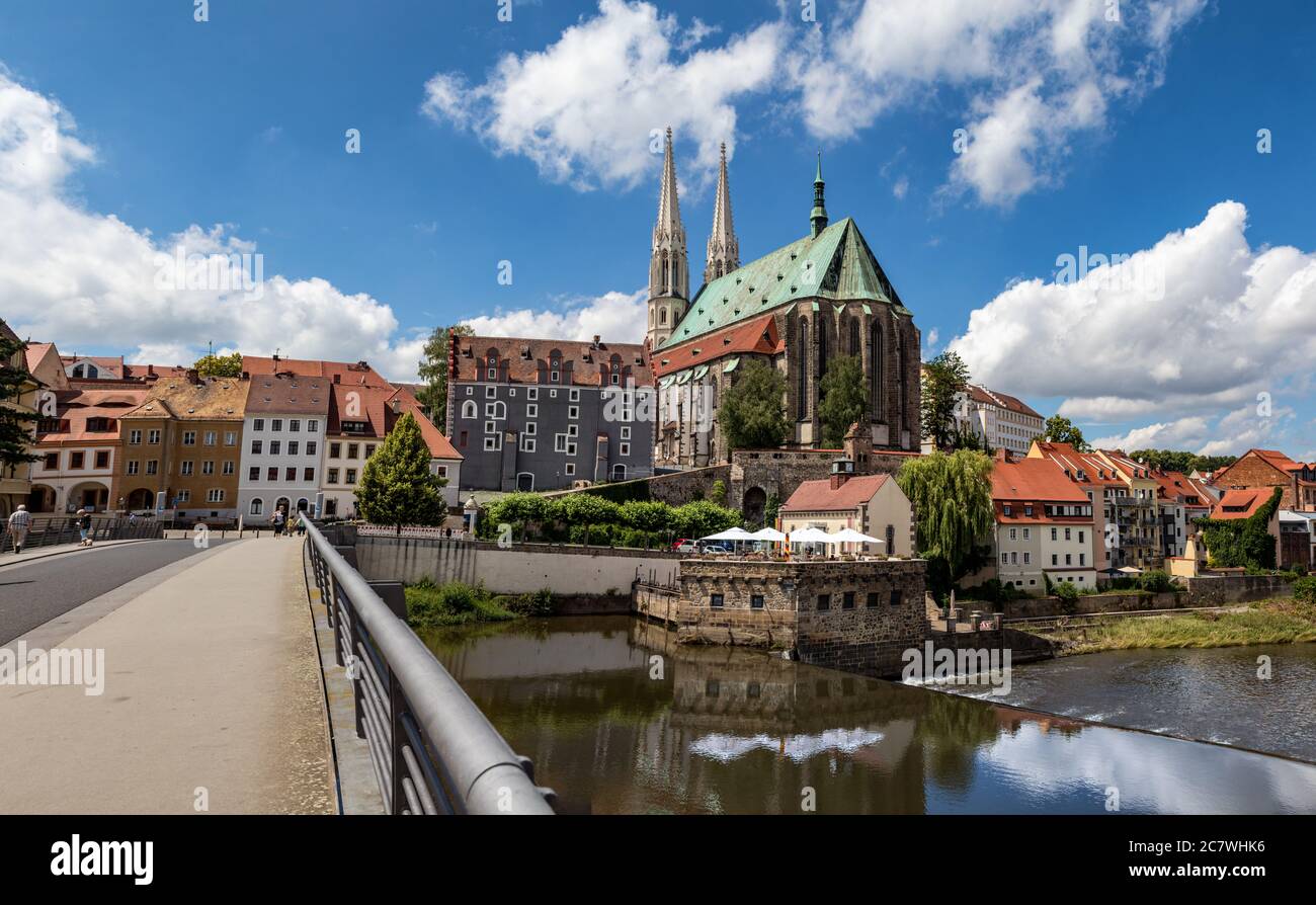 Panorama della città vecchia da Görlitz Foto Stock