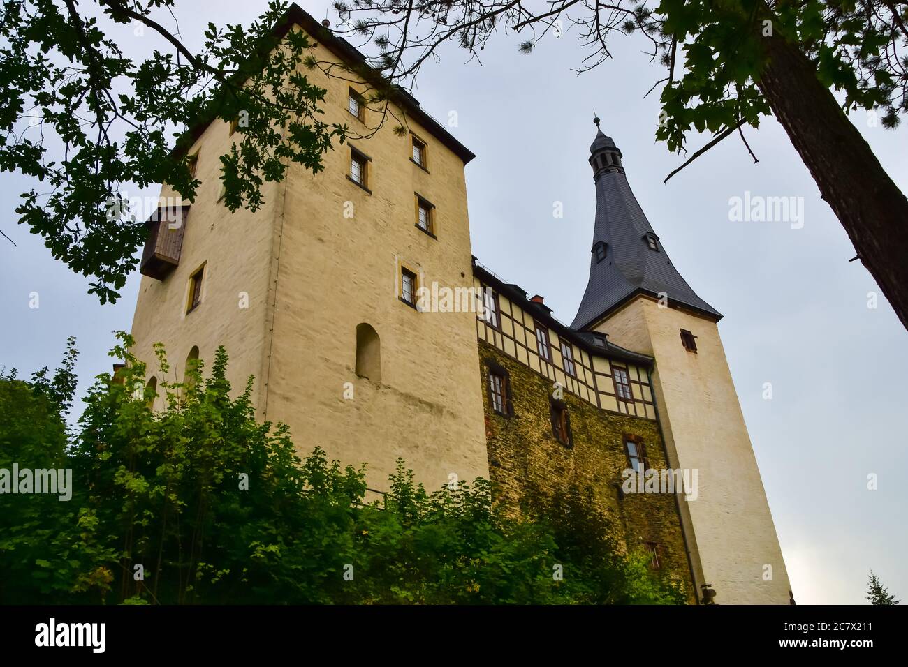 Castello di Mylau in Sassonia, Germania Foto Stock