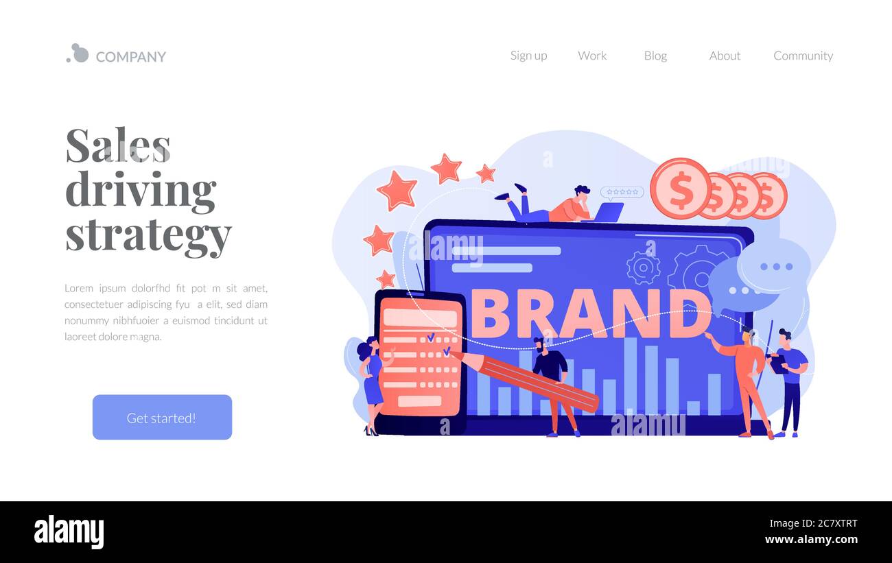 Pagina di destinazione del concetto di reputazione del marchio Illustrazione Vettoriale