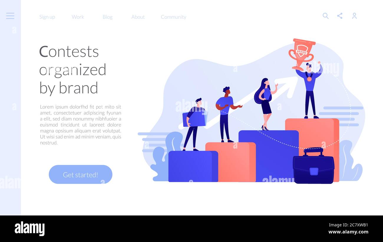Landing page del concetto di concorrenza con marchio Illustrazione Vettoriale