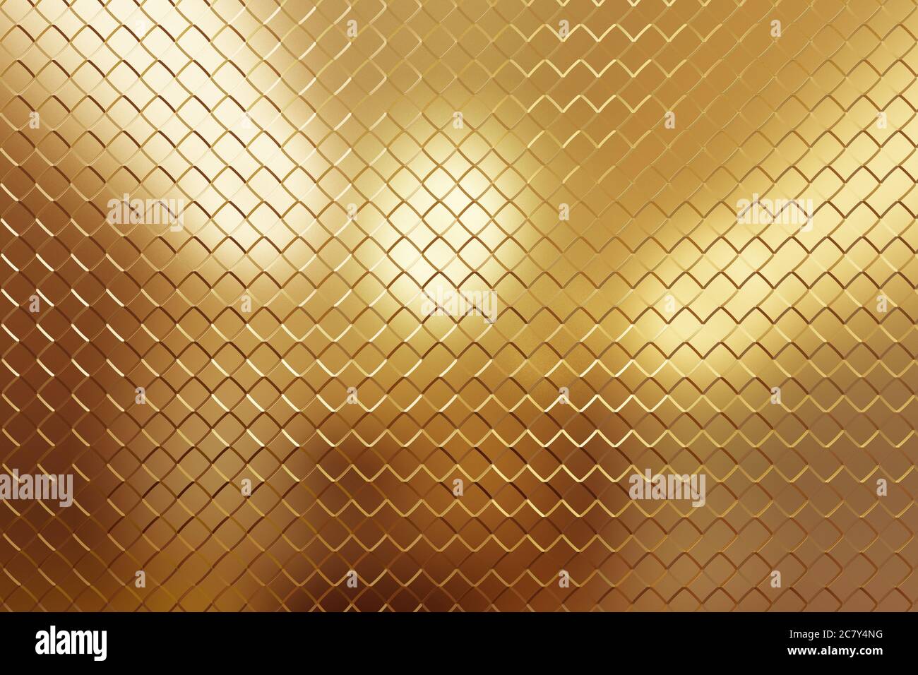 Motivo giallo dorato, forme astratte simmetriche e geometriche su sfondo testurizzato.Illustrazione 3d. Foto Stock
