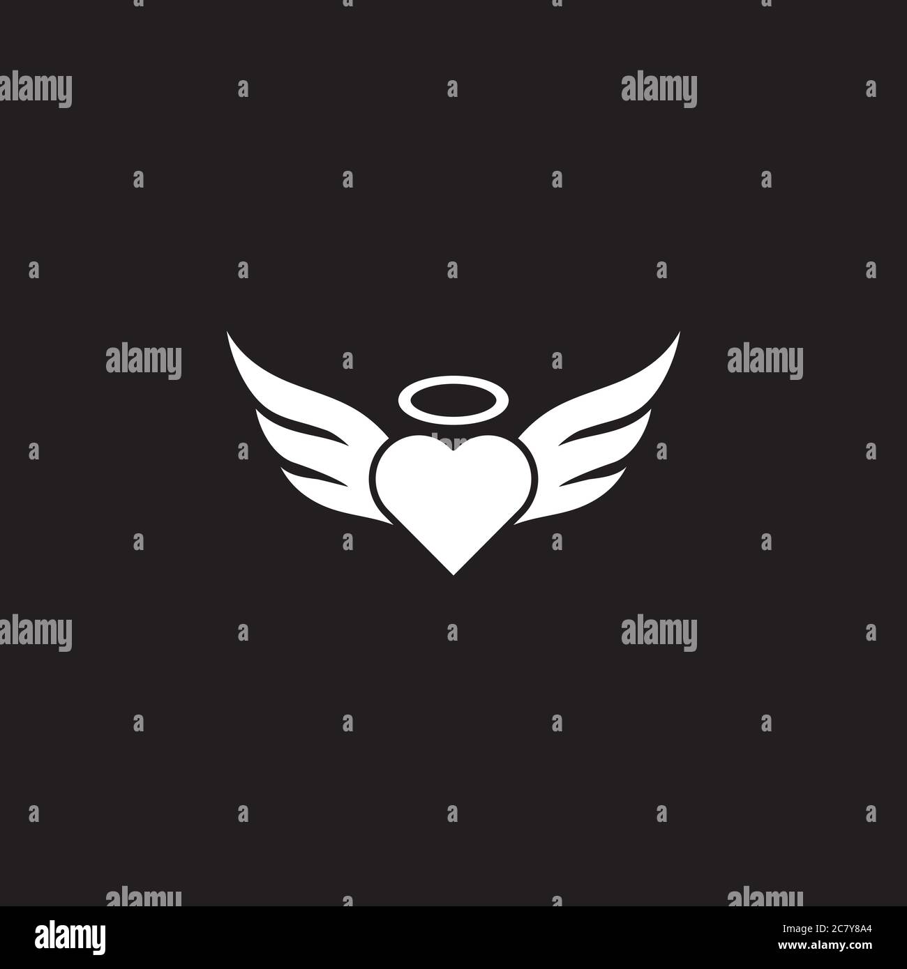 Icona Angel. Angelo di natale astratto isolato sullo sfondo Illustrazione Vettoriale