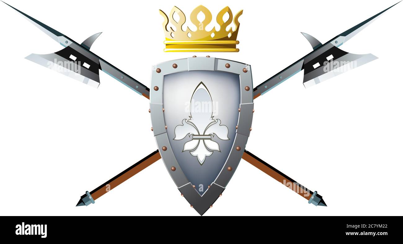 scudo e corona degli alabagni Illustrazione Vettoriale