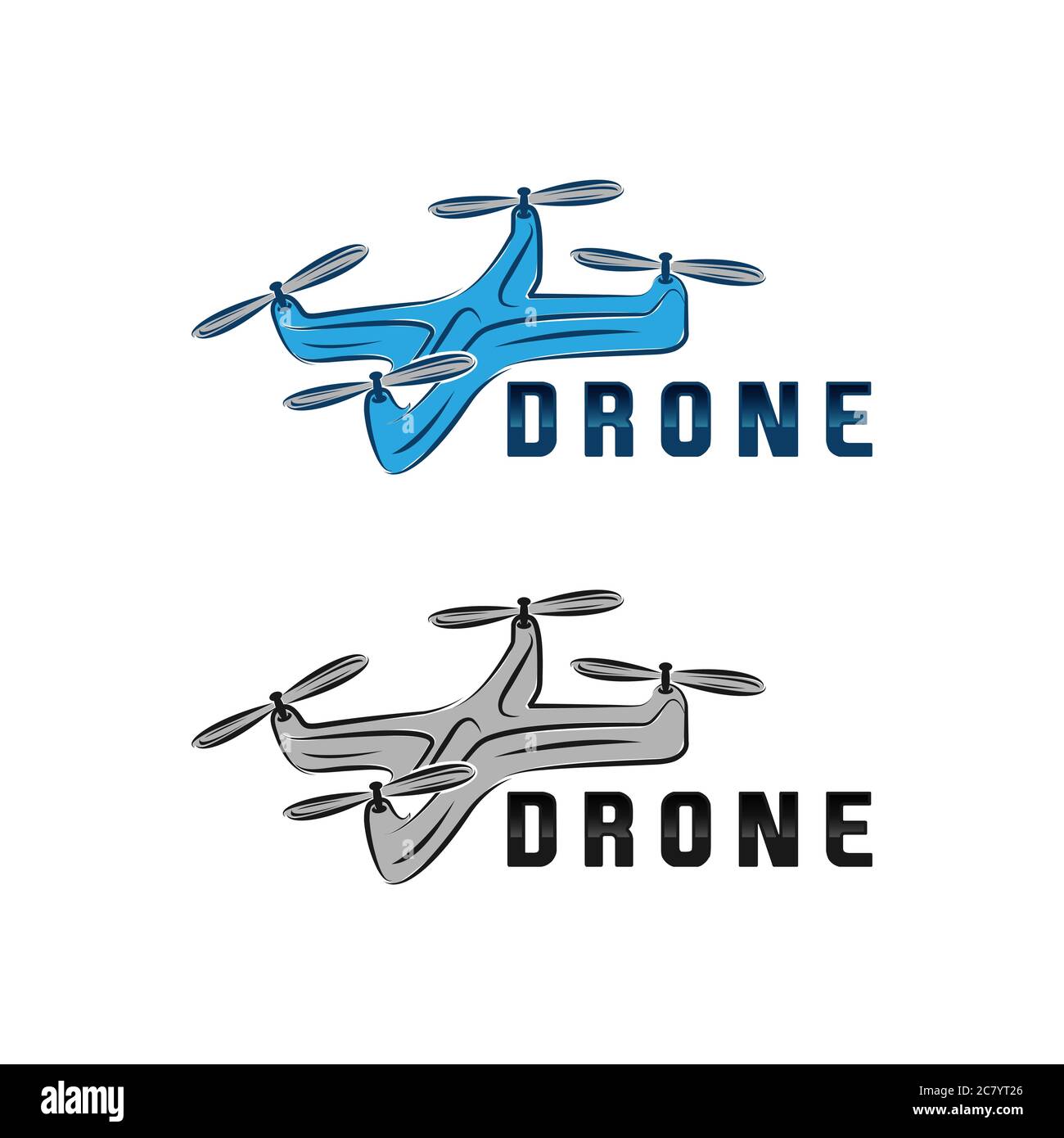 Logo del quadrocopter del drone. Icona di illustrazione vettoriale semplice della zona di volo. Pittogramma . Illustrazione Vettoriale