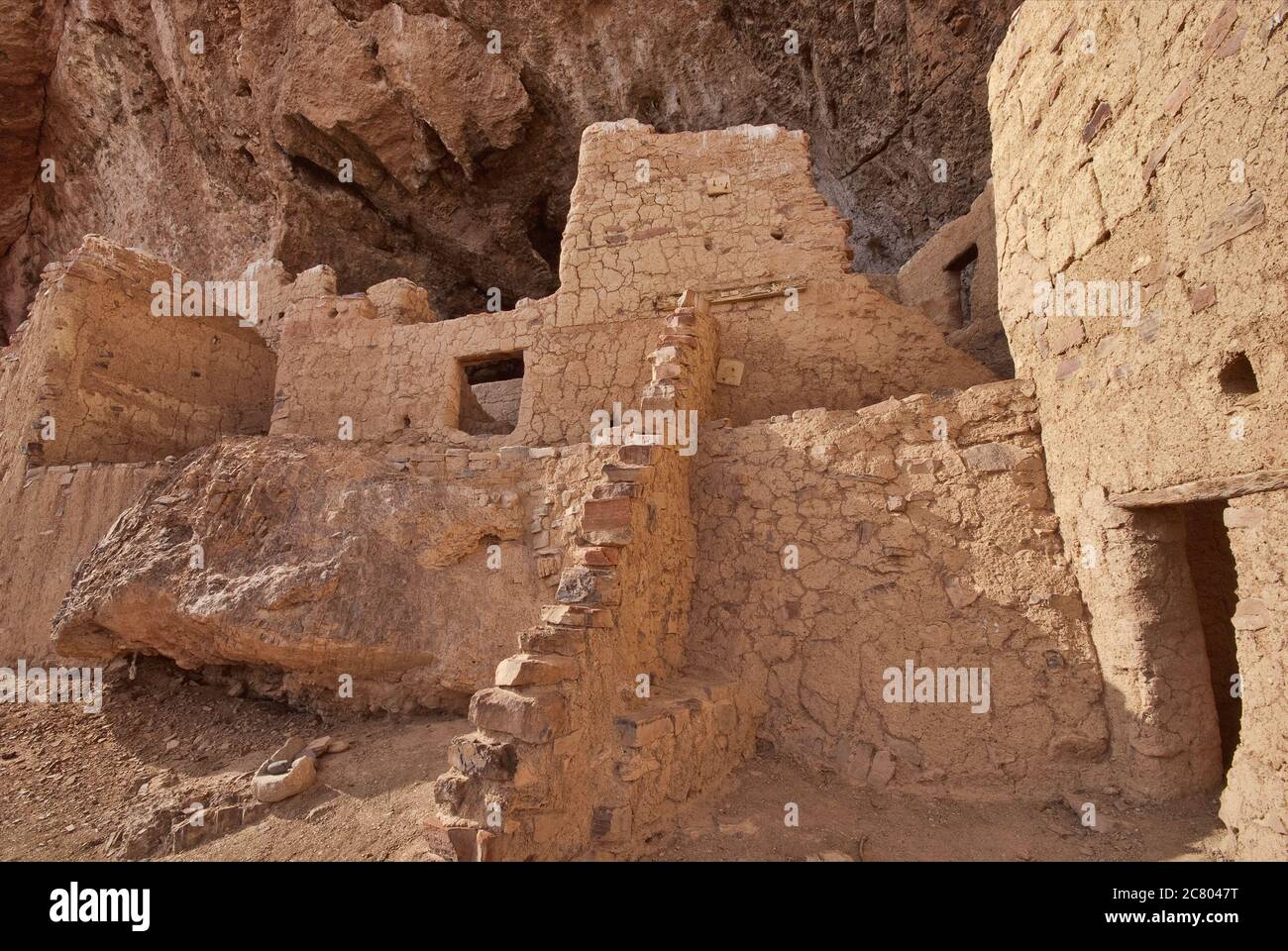 Upper Cliff Dwelling, in Superstition Mountains, al Tonto National Monument, Arizona, USA Foto Stock