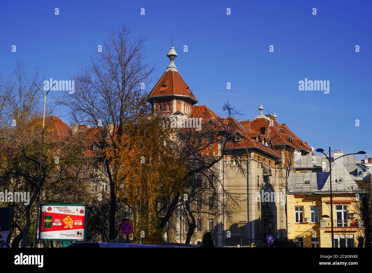 Architettura della Città Vecchia, Bucarest, Romania. Foto Stock