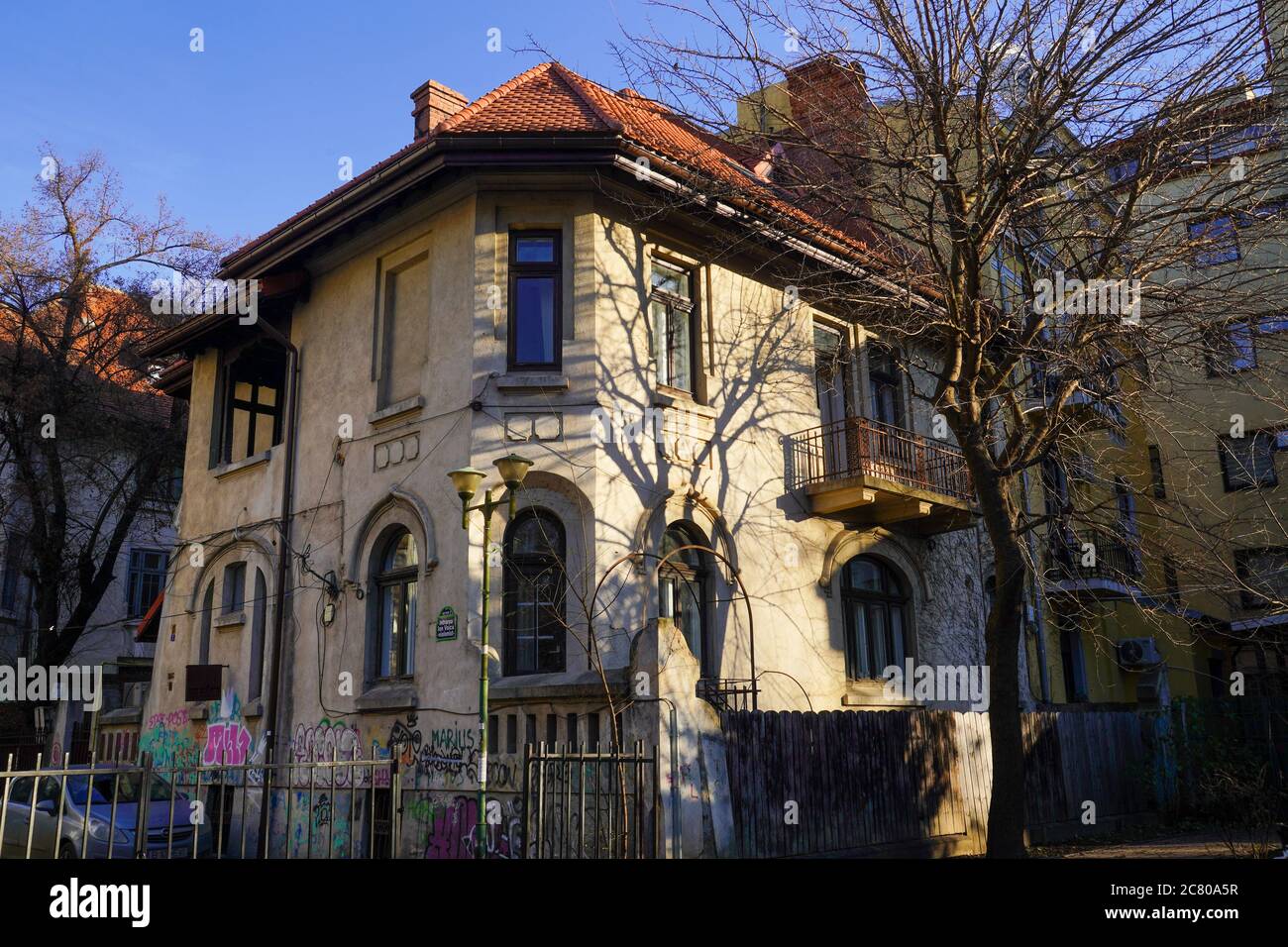 Bucarest, Romania architettura, scene di strada e la città Foto Stock