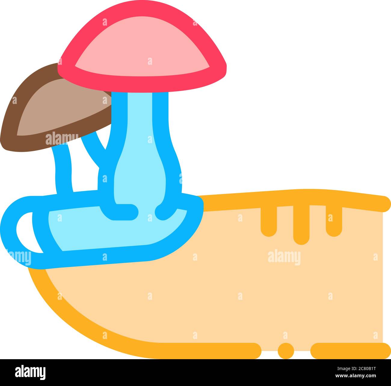 icona fungo unghia illustrazione vettoriale del contorno Illustrazione Vettoriale