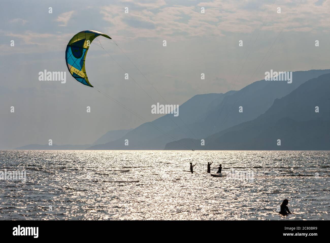 Akyaka, Mugla. Uno dei luoghi migliori per praticare il Kitesurf Foto Stock