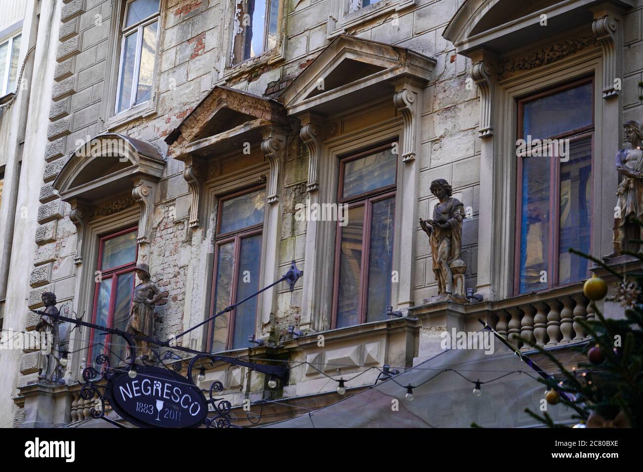 Architettura della Città Vecchia, Bucarest, Romania. Foto Stock