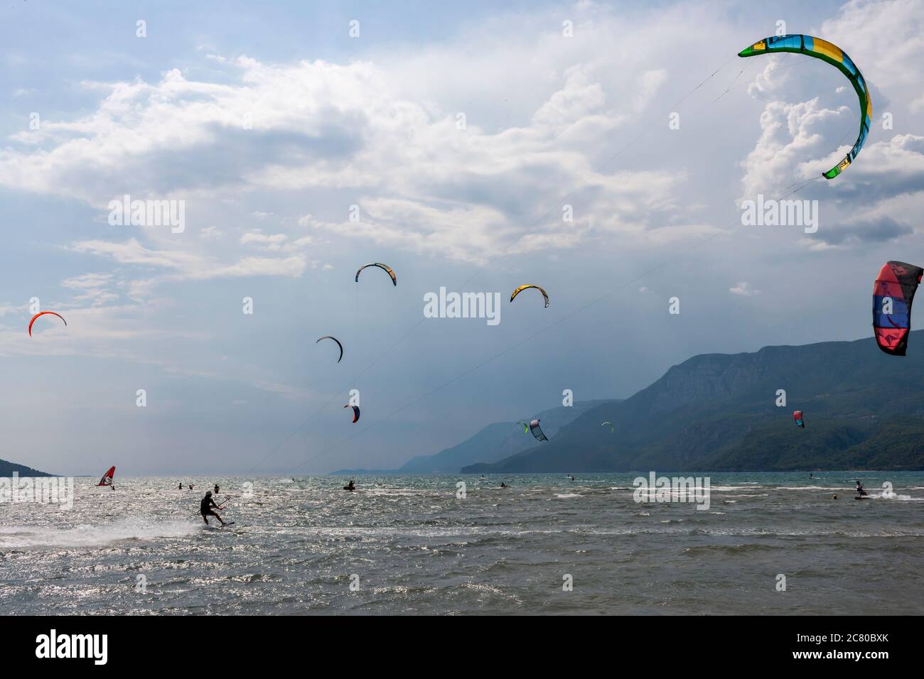 Akyaka, Mugla. Uno dei luoghi migliori per praticare il Kitesurf Foto Stock