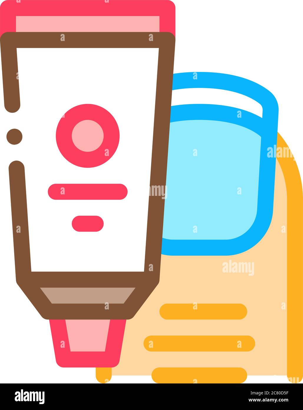 illustrazione del contorno vettoriale dell'icona della crema per unghie Illustrazione Vettoriale