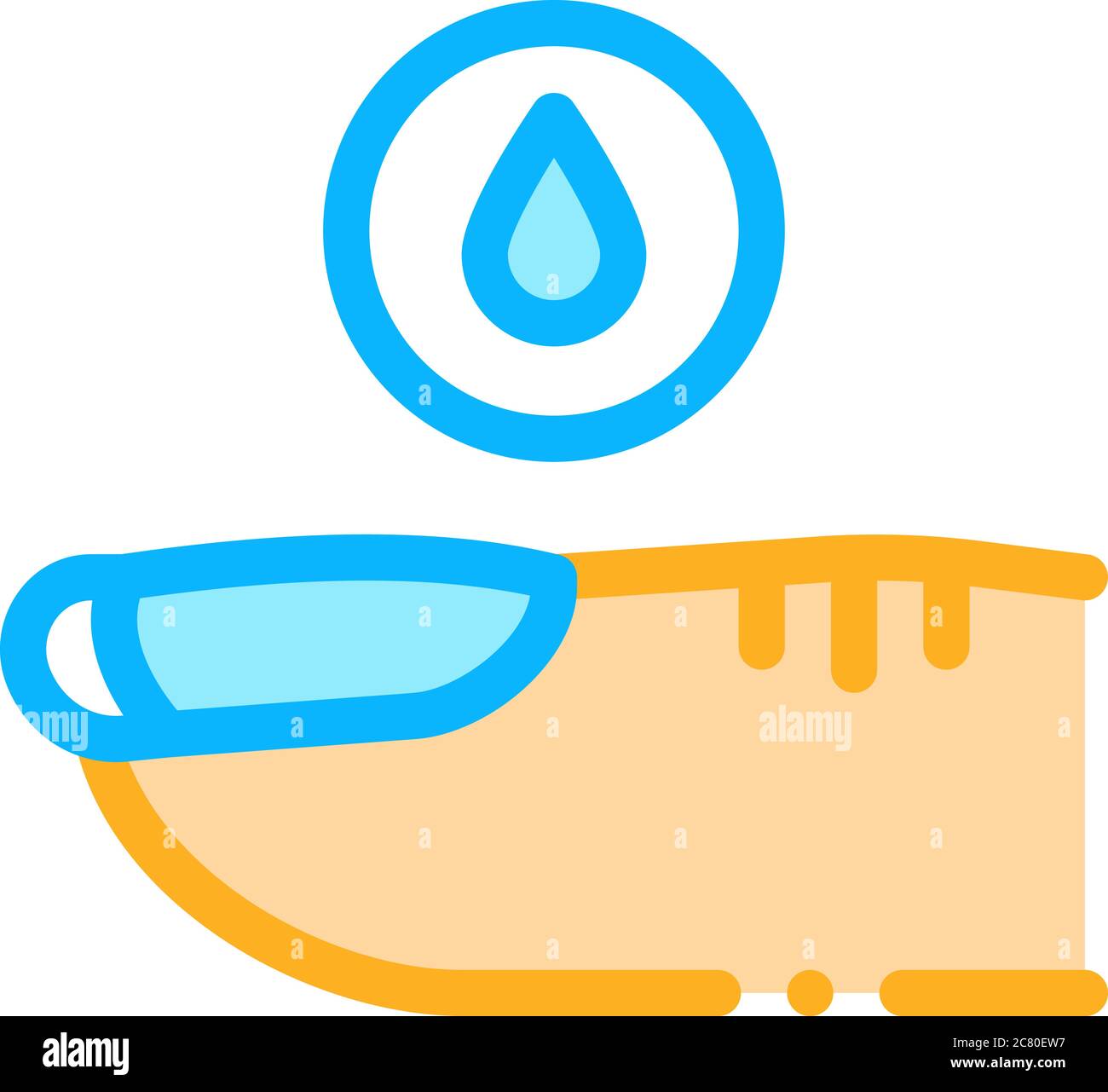 illustrazione del contorno vettoriale dell'icona dell'acqua del chiodo Illustrazione Vettoriale