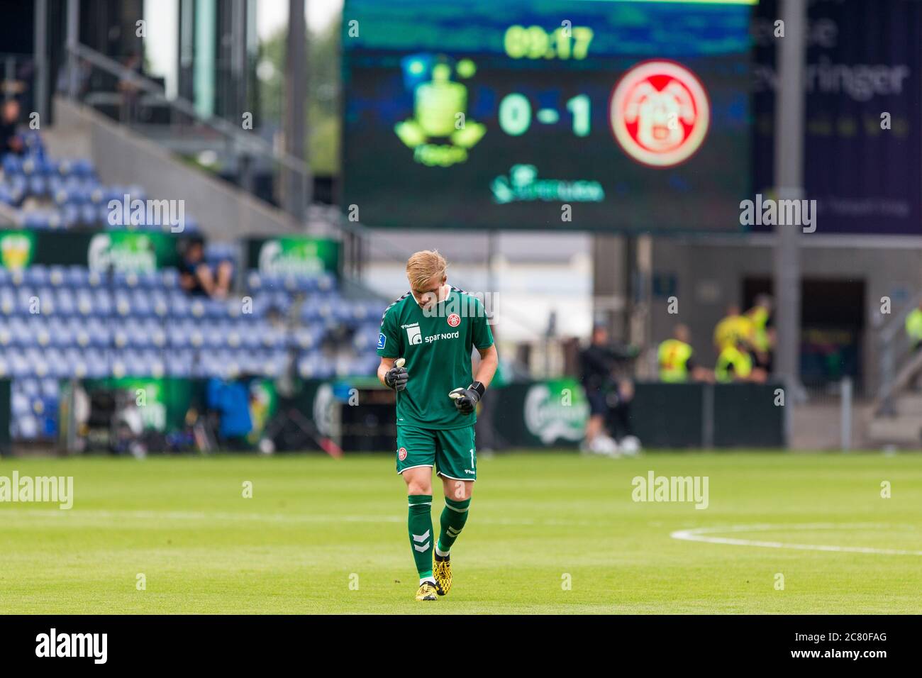 Brondby, Danimarca. 19 luglio 2020. Il portiere Jacob Rinne (1) di AAB visto durante la partita 3F Superliga tra Broendby IF e AAB al Brondby Stadium. (Photo Credit: Gonzales Photo/Alamy Live News Foto Stock