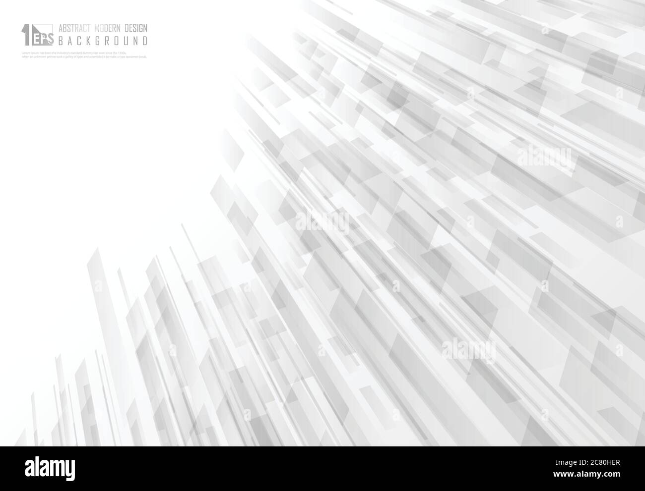 Disegno astratto di disegno grigio di disegno decorativo di sfondo prospettico. Decorare per poster, presentazione, annuncio, illustrazione, modello di design. Ill Illustrazione Vettoriale