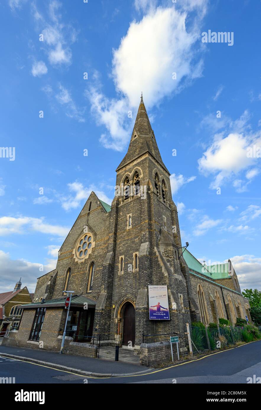 Beckenham (Greater London), Kent, Regno Unito. Chiesa di Cristo a Beckenham, all'angolo tra Fairfield Road e Lea Road. Una chiesa parrocchiale della Chiesa d'Inghilterra. Foto Stock