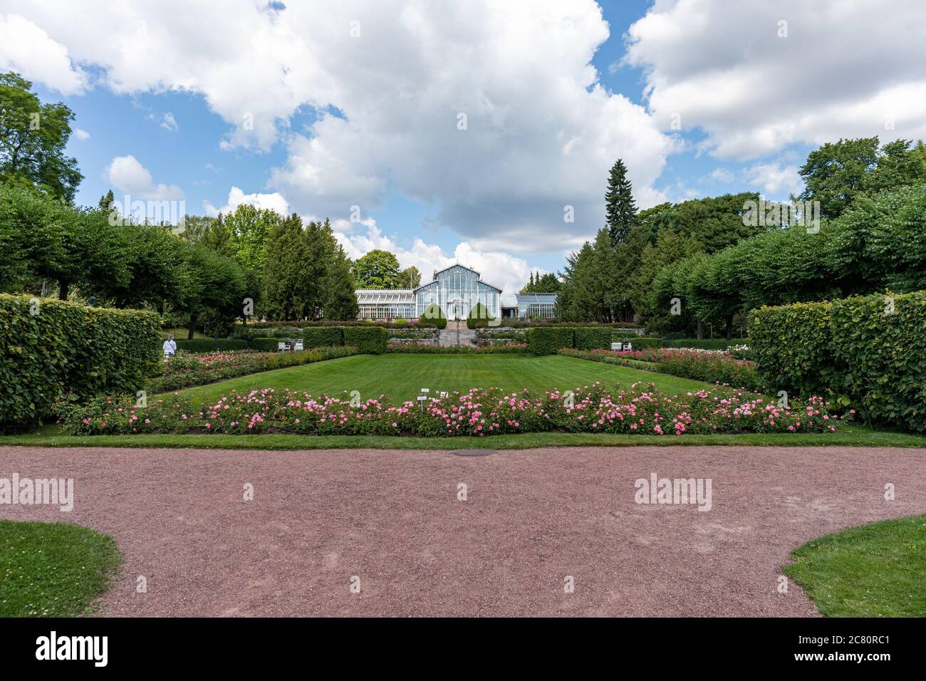 Serra del giardino invernale dietro il Rose Garden a Helsinki, Finlandia Foto Stock