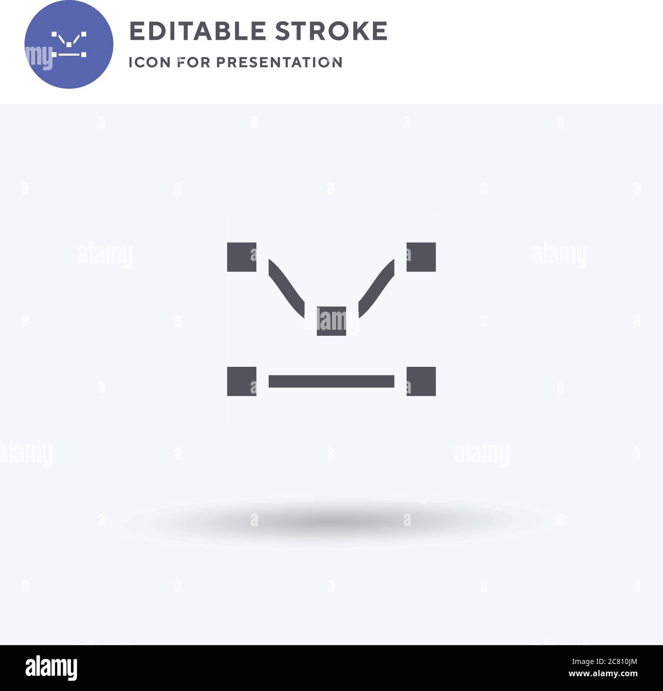 Vettore icona nodi, segno piatto riempito, pittogramma solido isolato su bianco, illustrazione logo. Icona nodi per la presentazione. Illustrazione Vettoriale