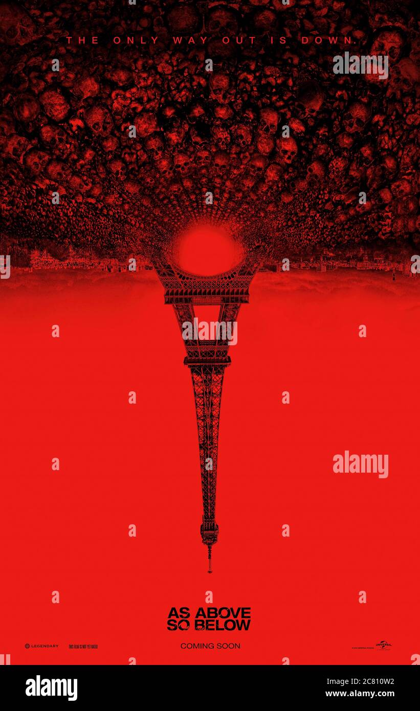 Come sopra, così sotto (2014) diretto da John Erick Dowdle e starring Perdita Weeks, ben Feldman ed Edwin Hodge. Errie ha trovato i filmati horror ambientato e girato nelle catacombe di Parigi. Foto Stock