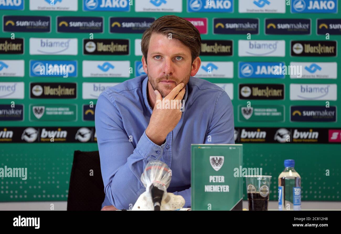 Muenster, Germania. 2020 luglio 20.07.2020. Firo: 2020, calcio, Regionalliga West, stagione 2021/ , SC Preussen Munster, direttore di presentazione dello sport Peter NIEMEYER, | usage worldwide Credit: dpa/Alamy Live News Foto Stock
