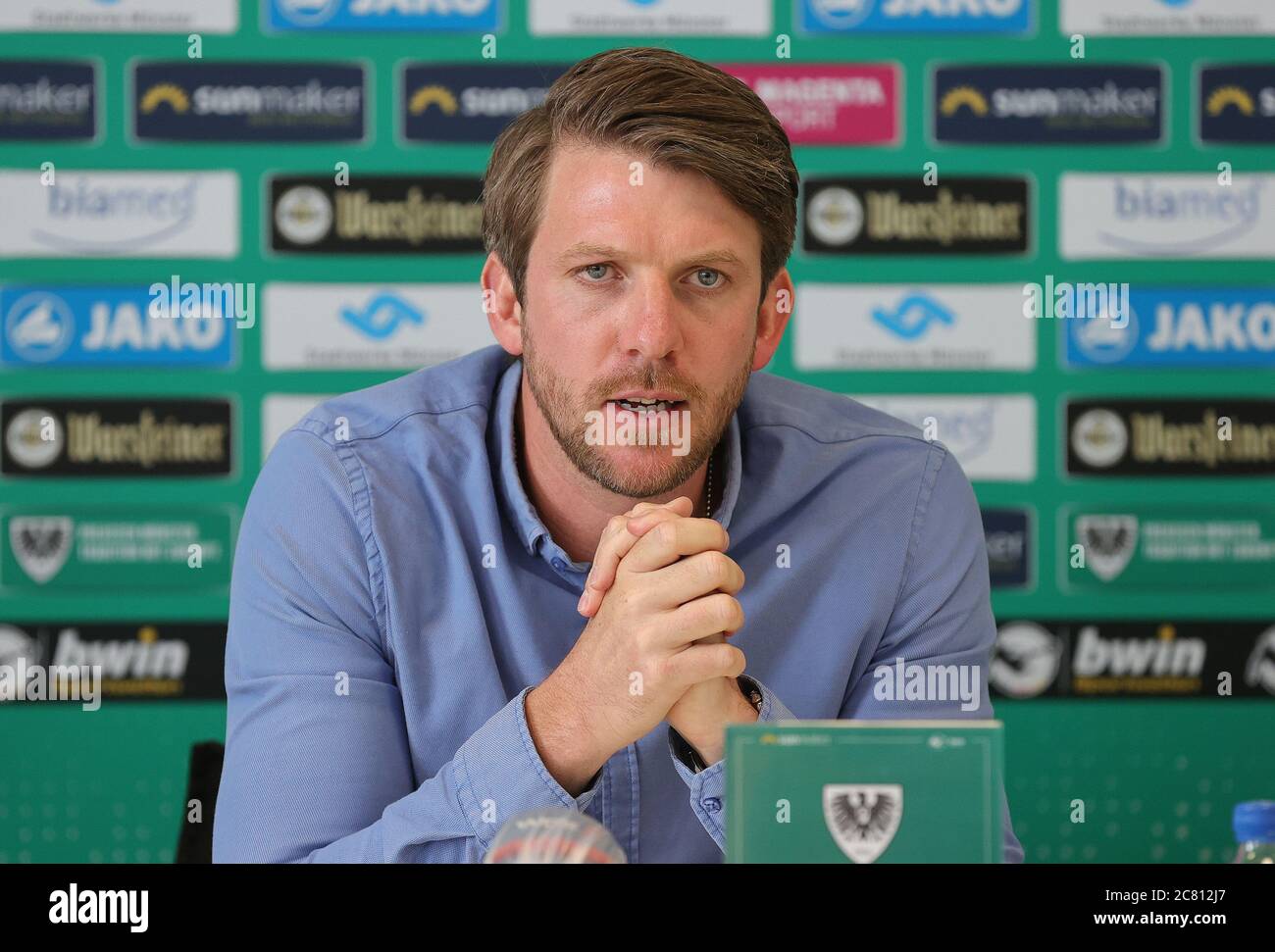 Muenster, Germania. 2020 luglio 20.07.2020. Firo: 2020, calcio, Regionalliga West, stagione 2021/ , SC Preussen Munster, direttore di presentazione dello sport Peter NIEMEYER, | usage worldwide Credit: dpa/Alamy Live News Foto Stock