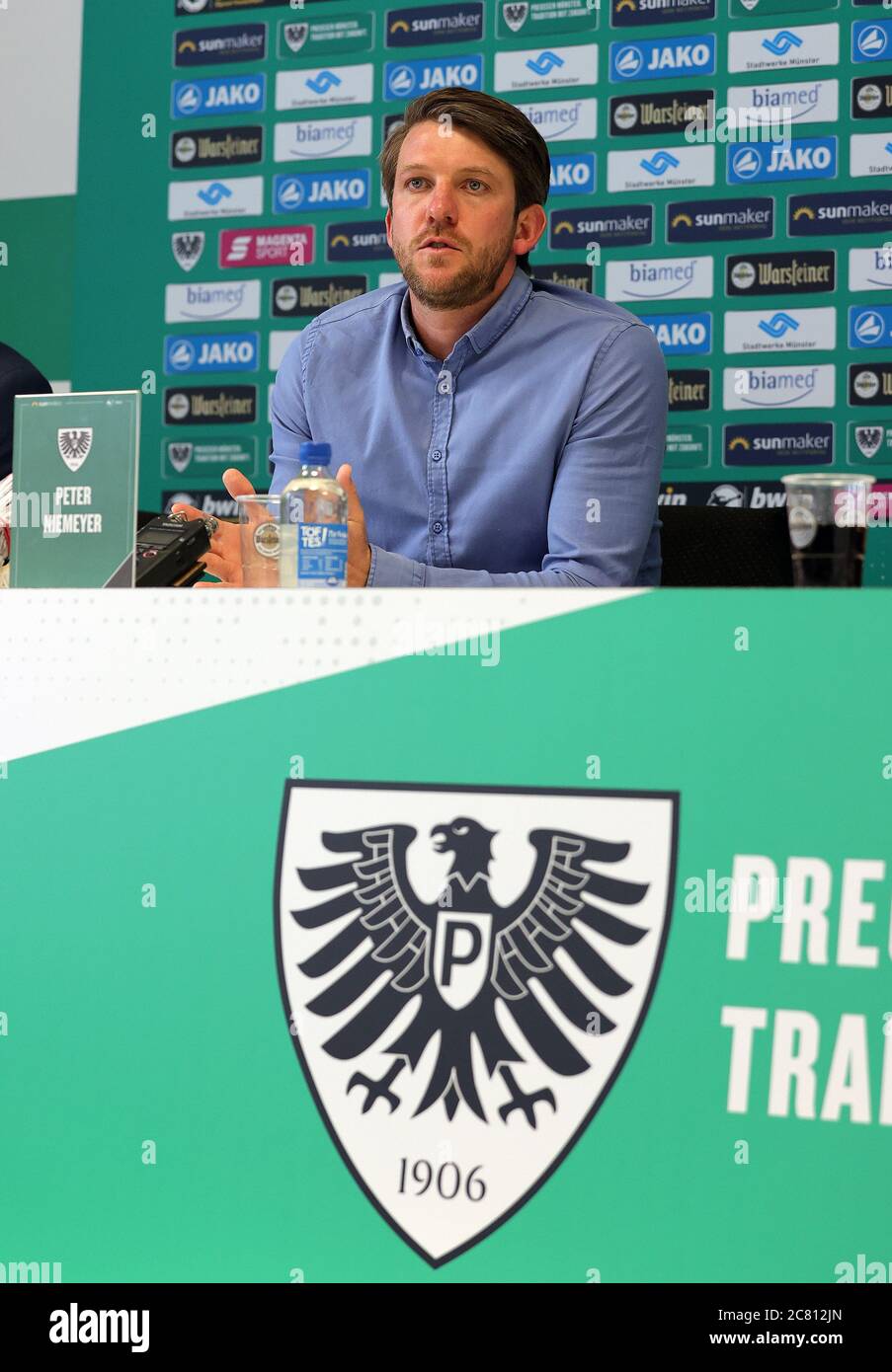 Muenster, Germania. 2020 luglio 20.07.2020. Firo: 2020, calcio, Regionalliga West, stagione 2021/ , SC Preussen Munster, direttore di presentazione dello sport Peter NIEMEYER, | usage worldwide Credit: dpa/Alamy Live News Foto Stock
