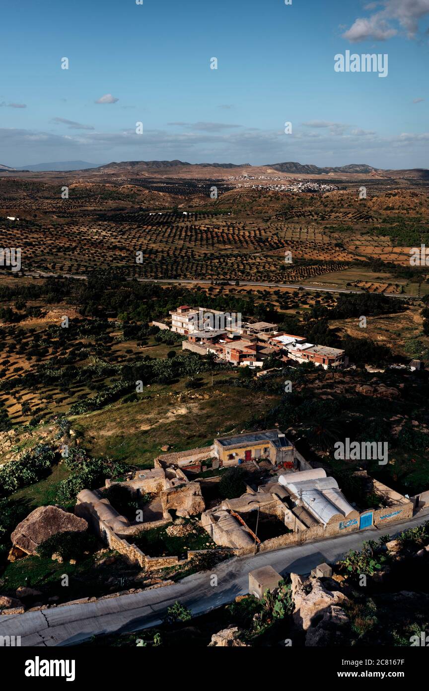 L'antico villaggio di Takrouna a Sahel, Tunisia. Foto Stock