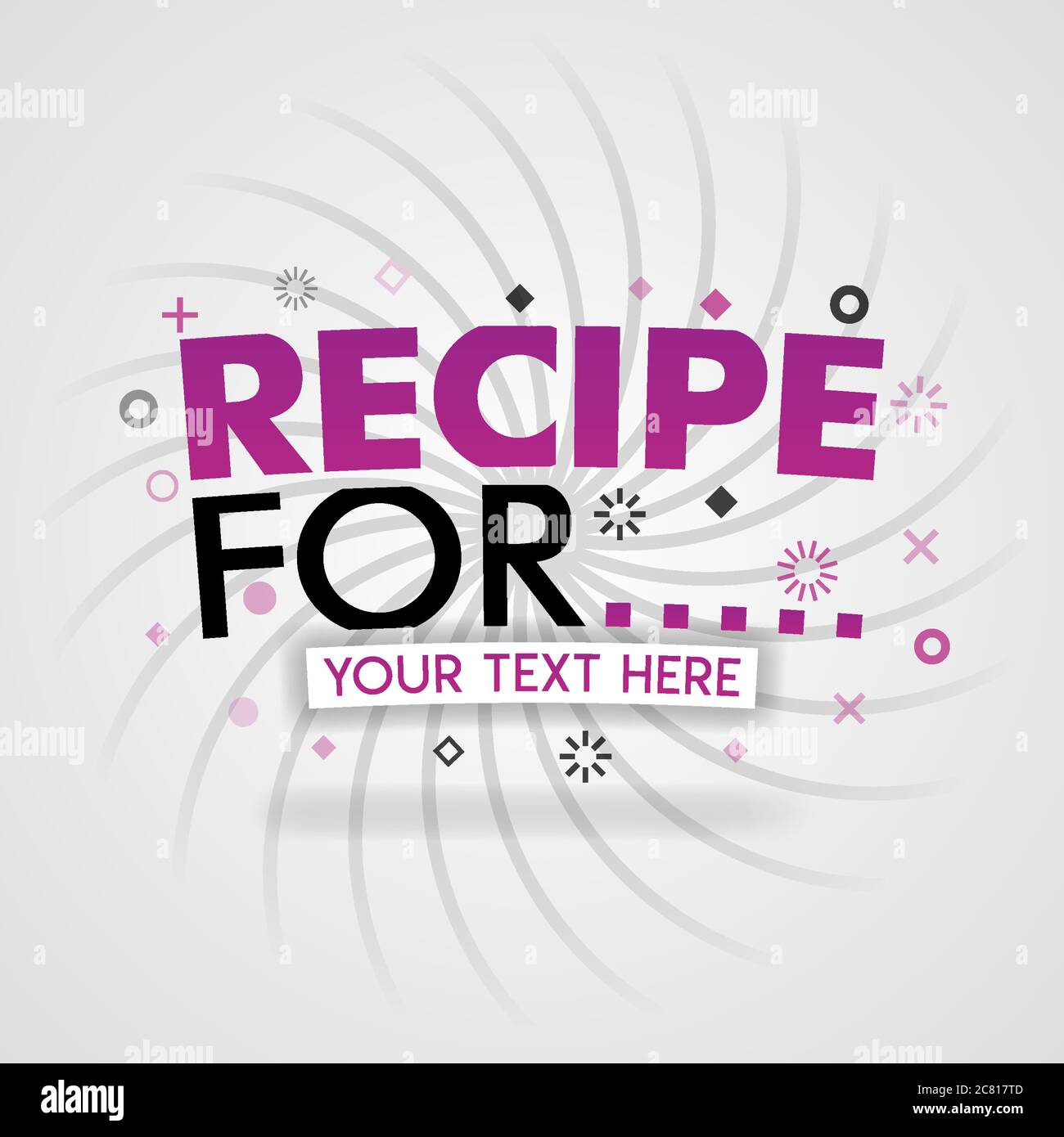 Logo rosa per ricette per. Per i siti web di ricette, blog di cibo, oggi ricette, acquistare cibo mobile app, libro di ricette gratis, economici libri culinari, ricip libro di cucina Illustrazione Vettoriale
