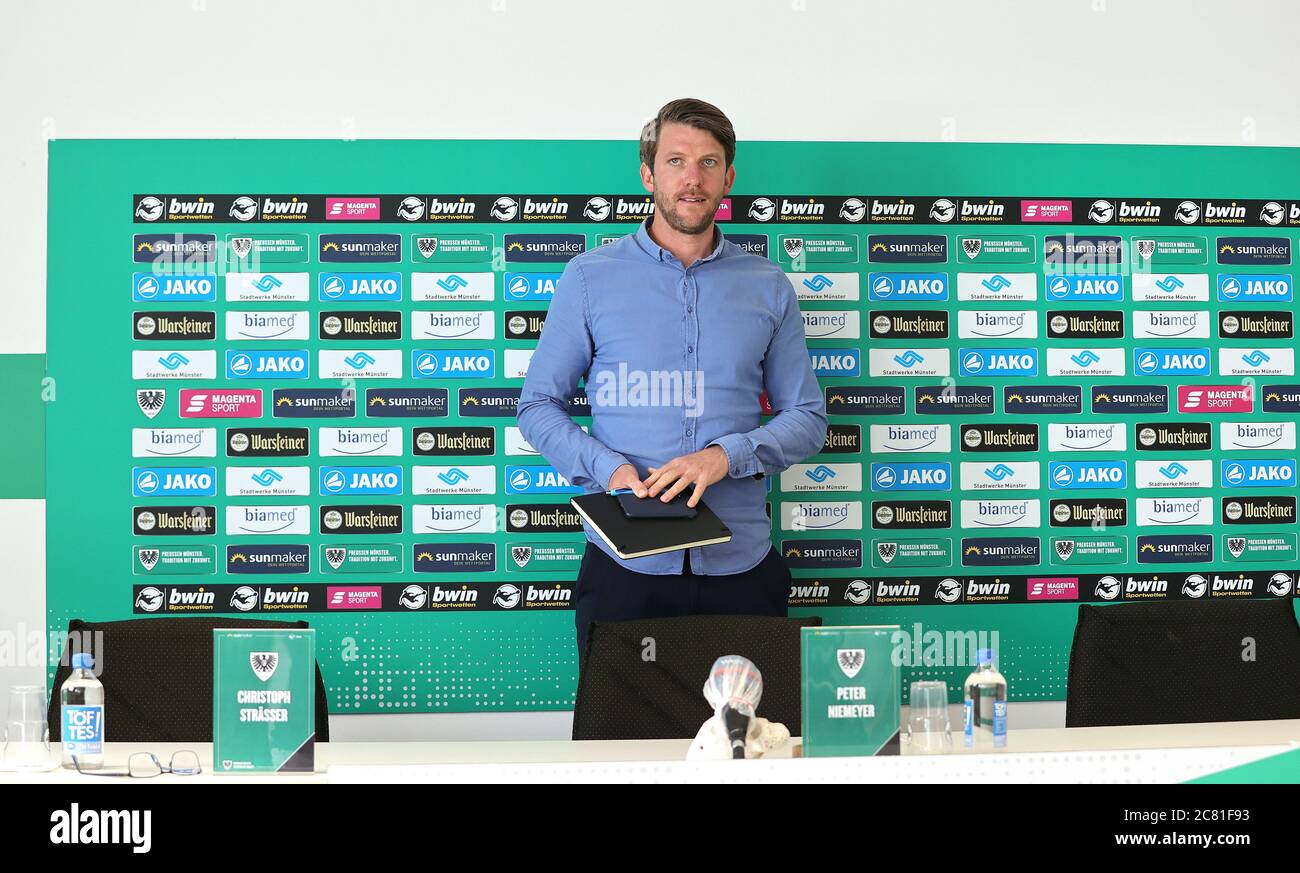 Muenster, Germania. 2020 luglio 20.07.2020. Firo: 2020, calcio, Regionalliga West, stagione 2021/ , SC Preussen Munster, direttore di presentazione dello sport Peter NIEMEYER, | usage worldwide Credit: dpa/Alamy Live News Foto Stock