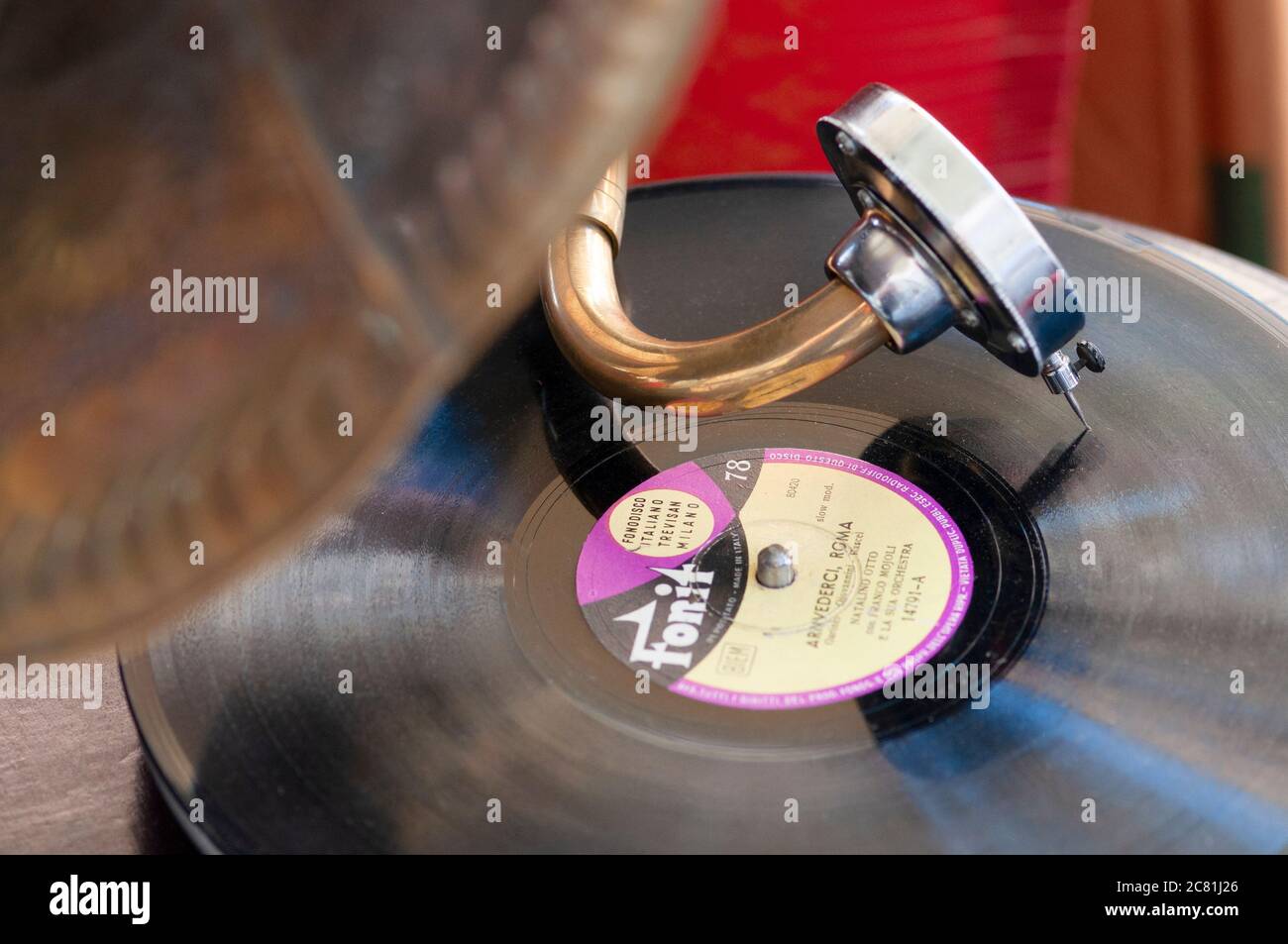 Gramophone vintage, ago di raccolta Foto Stock